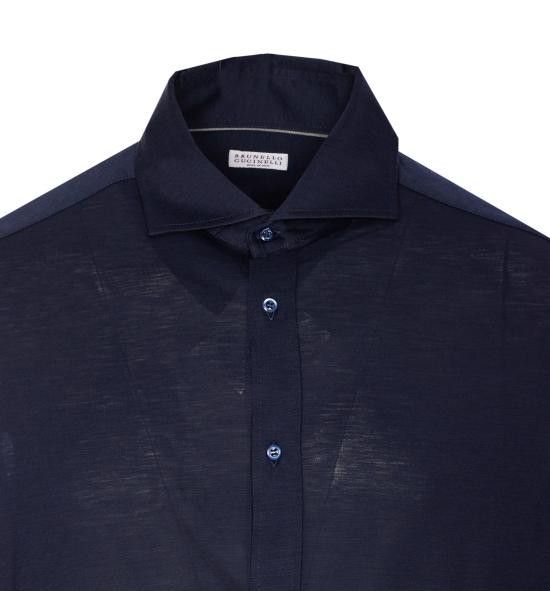 Brunello Cucinelli BRUNELLO CUCINELLI Men Long Tops MD8216686 C6134 Blue Size US XXL / EU 58 / 5 - 4 Thumbnail
