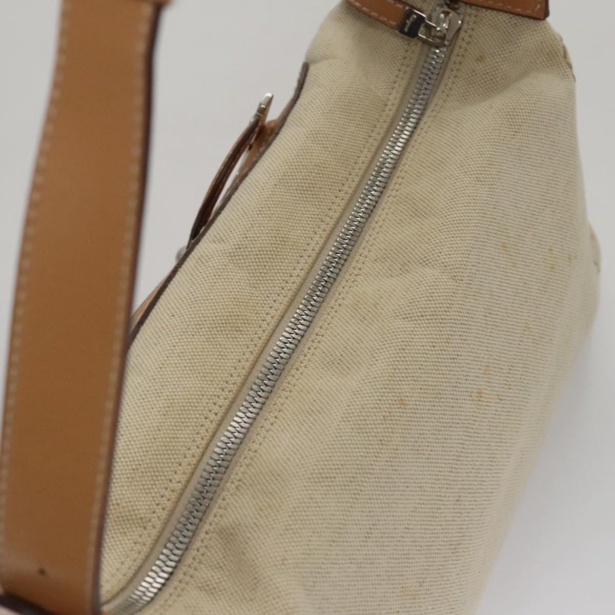 Salvatore Ferragamo Gancini Beige Canvas Shoulder Bag (Pre-Owned) Size ONE SIZE - 20 Thumbnail