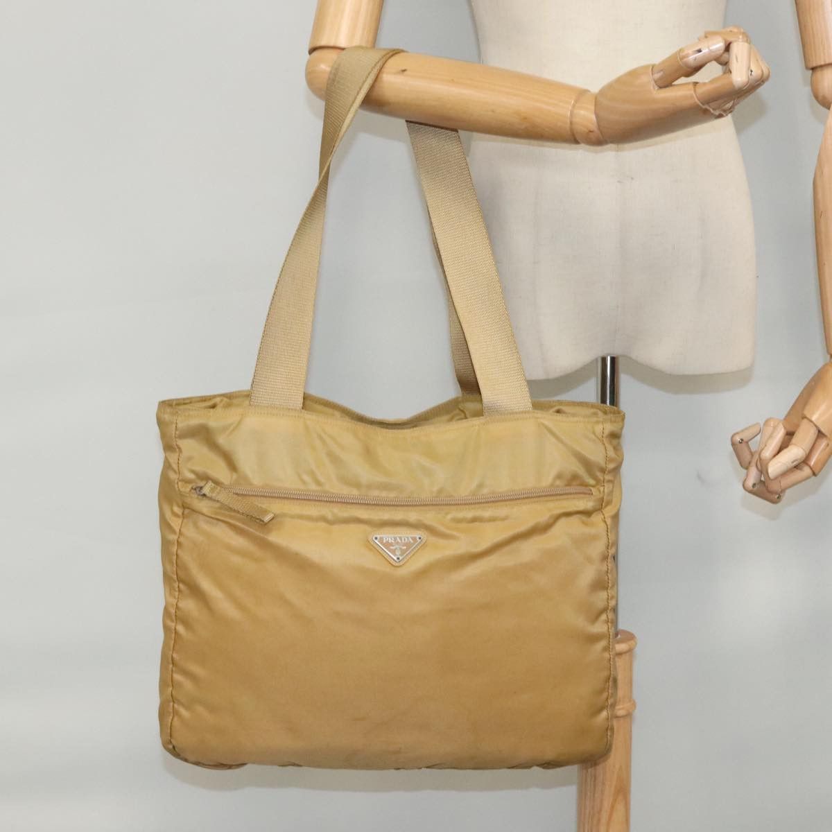 Prada Tessuto Beige Synthetic Tote Bag (Pre-Owned) Size ONE SIZE - 19 Thumbnail