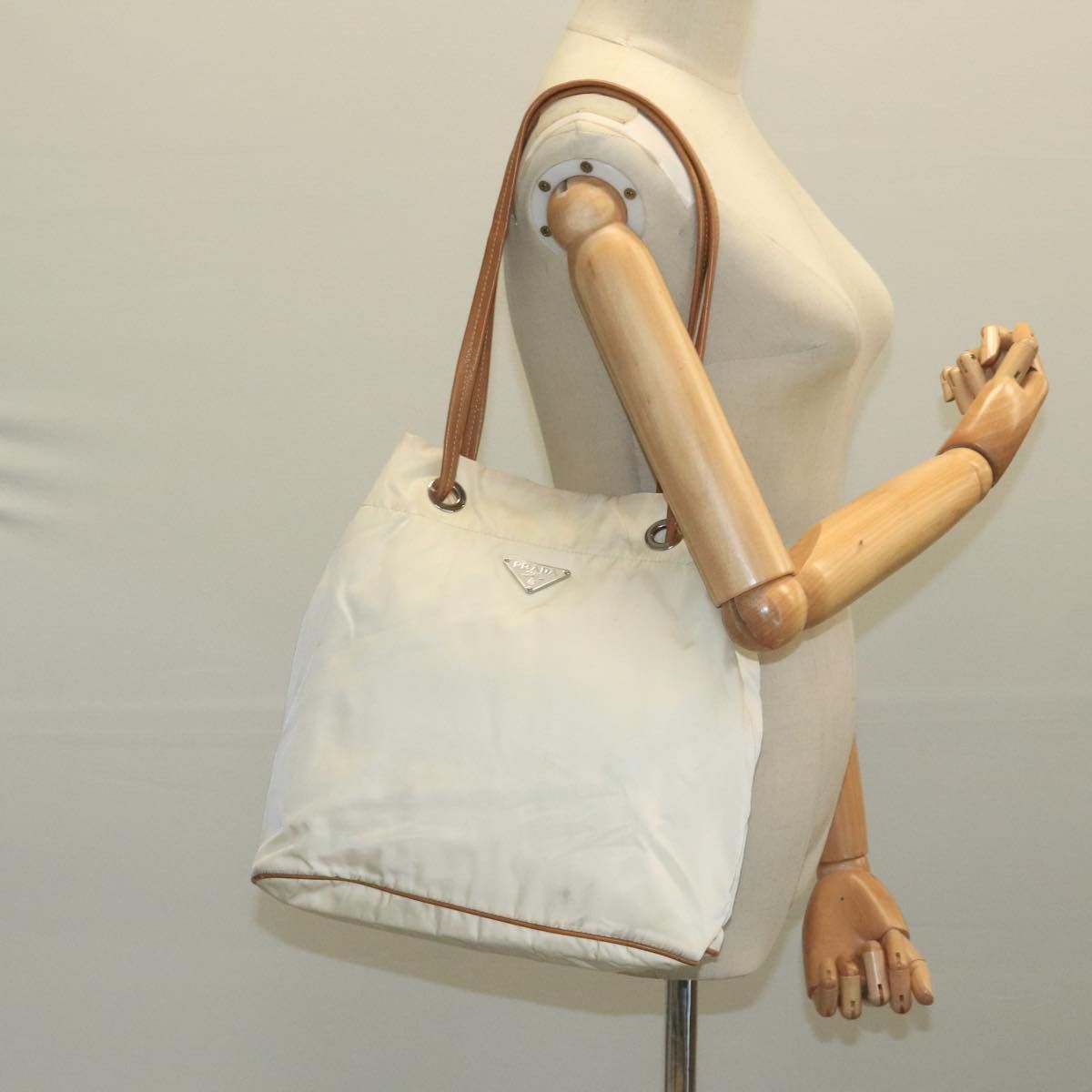 Prada Re-Nylon White Synthetic Shoulder Bag (Pre-Owned) Size ONE SIZE - 14 Thumbnail