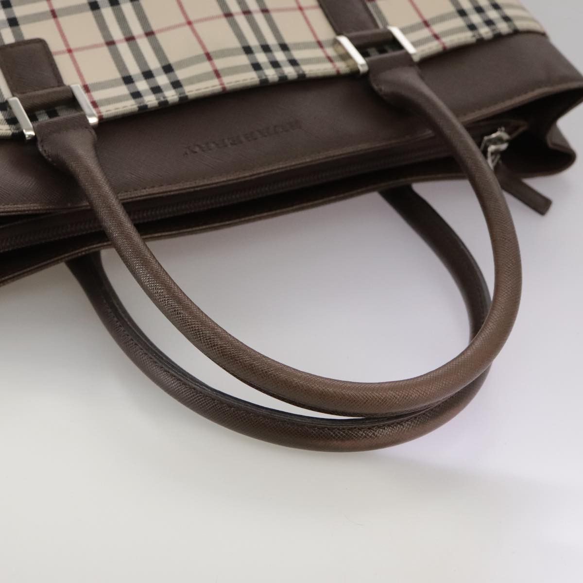 Burberry Nova Check Beige Canvas Tote Bag (Pre-Owned) Size ONE SIZE - 5 Thumbnail