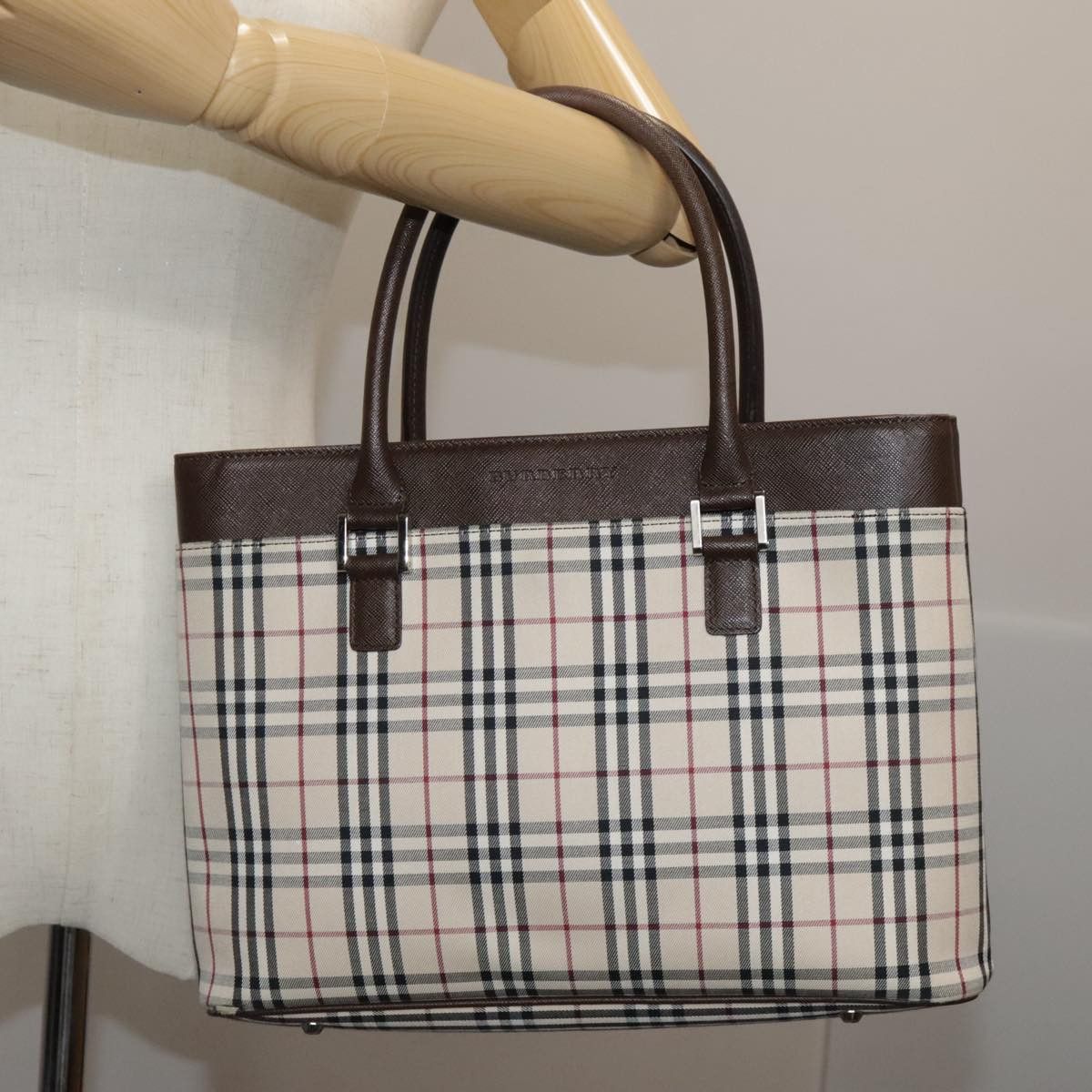 Burberry Nova Check Beige Canvas Tote Bag (Pre-Owned) Size ONE SIZE - 16 Thumbnail
