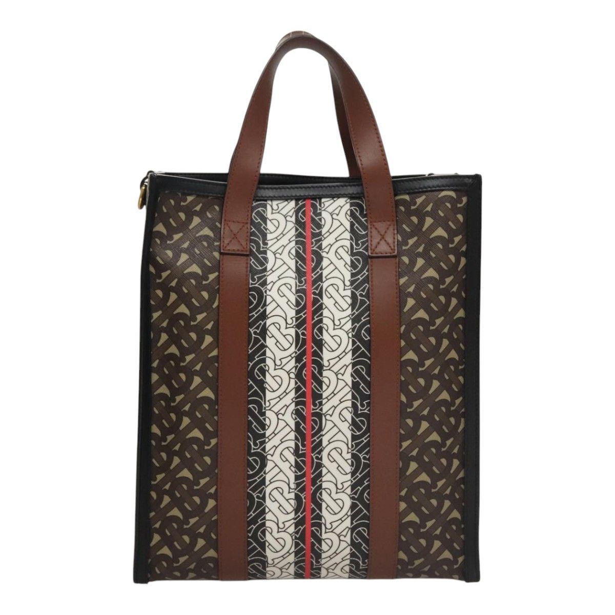 Burberry Stripe Brown Canvas Tote Bag (Pre-Owned) Size ONE SIZE - 2 Thumbnail