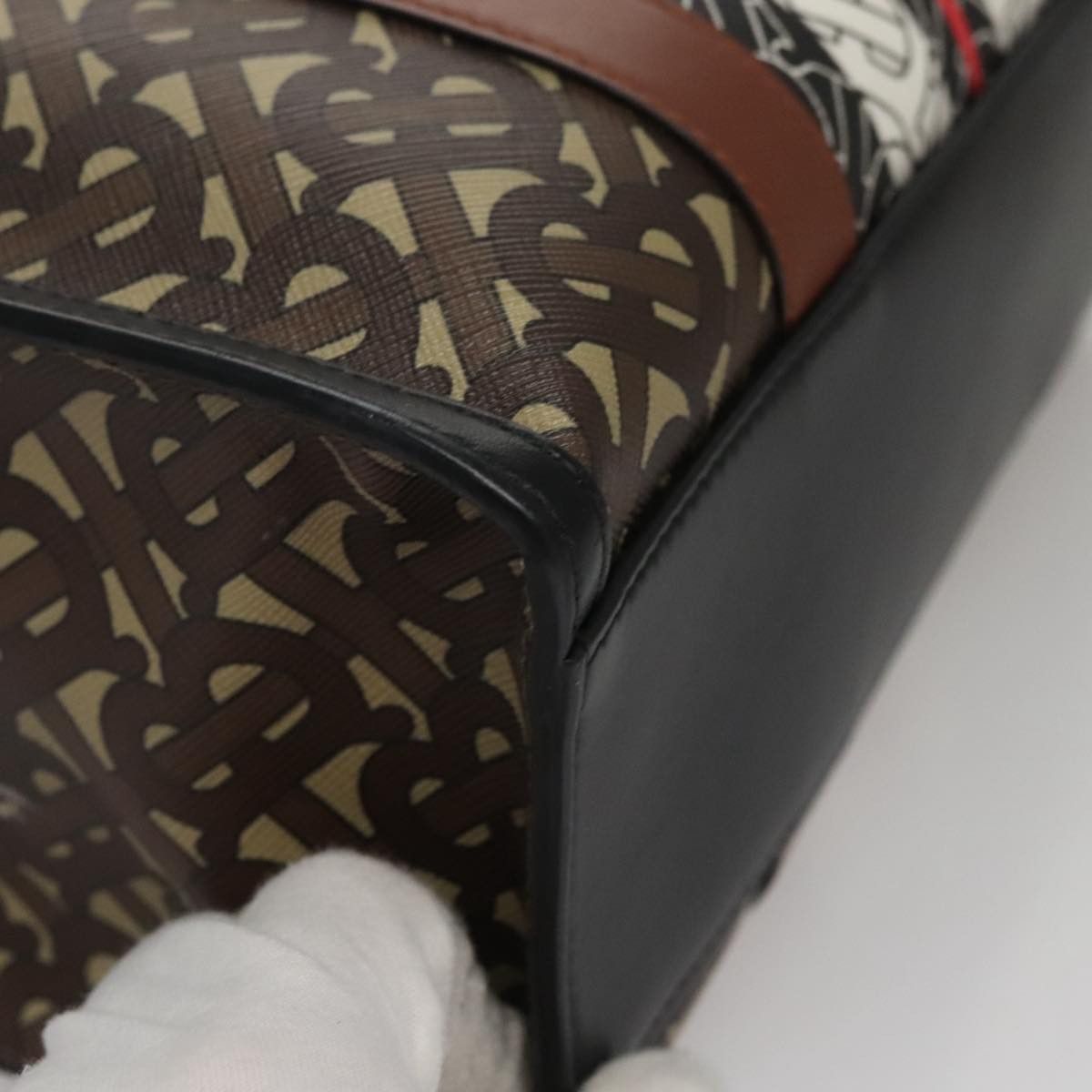 Burberry Stripe Brown Canvas Tote Bag (Pre-Owned) Size ONE SIZE - 8 Thumbnail