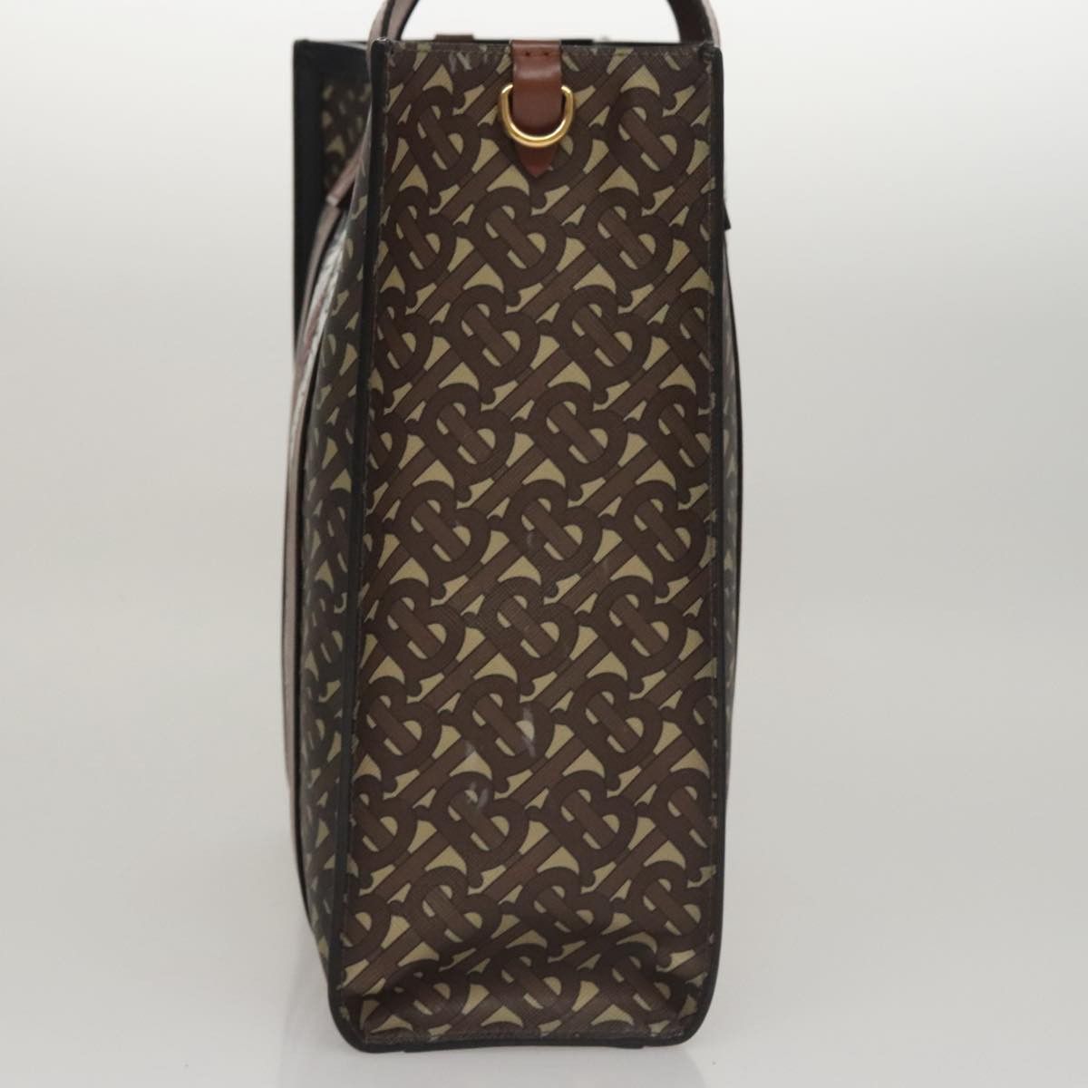Burberry Stripe Brown Canvas Tote Bag (Pre-Owned) Size ONE SIZE - 4 Thumbnail