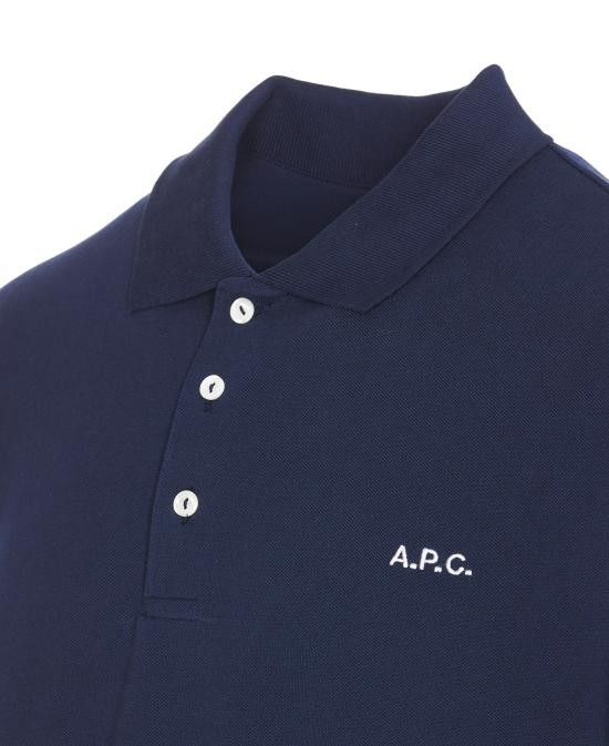 A.P.C. A.P.C. Men Polo Shirts COGWZ H26342 IAK Blue Size US XL / EU 56 / 4 - 3 Thumbnail