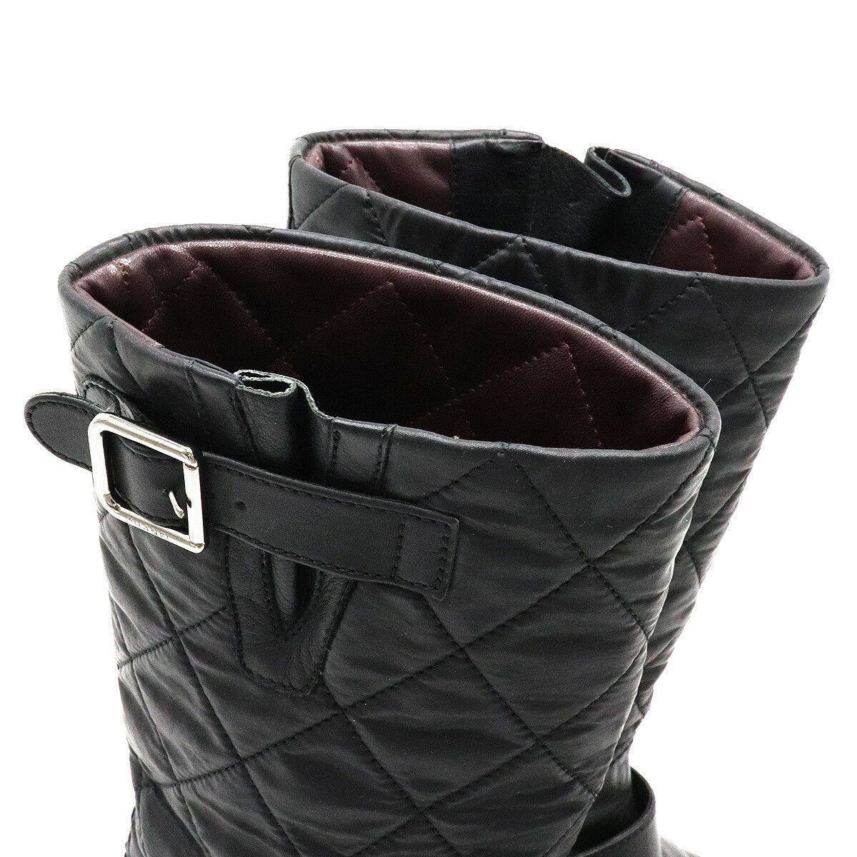 Chanel Chanel Chanel Matelasse Leather Coco Mark Engineer Boots Leather Shoes Size ONE SIZE - 6 Thumbnail