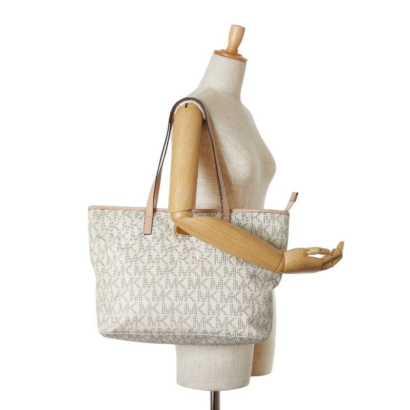 Michael Kors Michael Kors Michael Kors Signature PVC Tote Bag Leather Tote Bag Size ONE SIZE - 14 Thumbnail