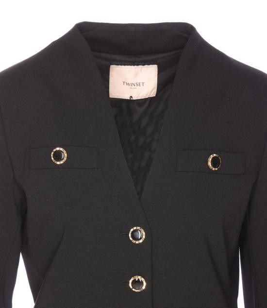 TWINSET TWINSET Women Jackets 251TP2131 00006 Black Size L / US 10 / IT 46 - 4 Thumbnail