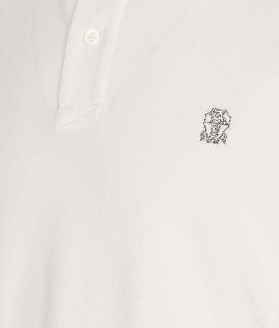 Brunello Cucinelli BRUNELLO CUCINELLI Men Polo Shirts ME8549779G CC984 White Size US XXL / EU 58 / 5 - 3 Thumbnail