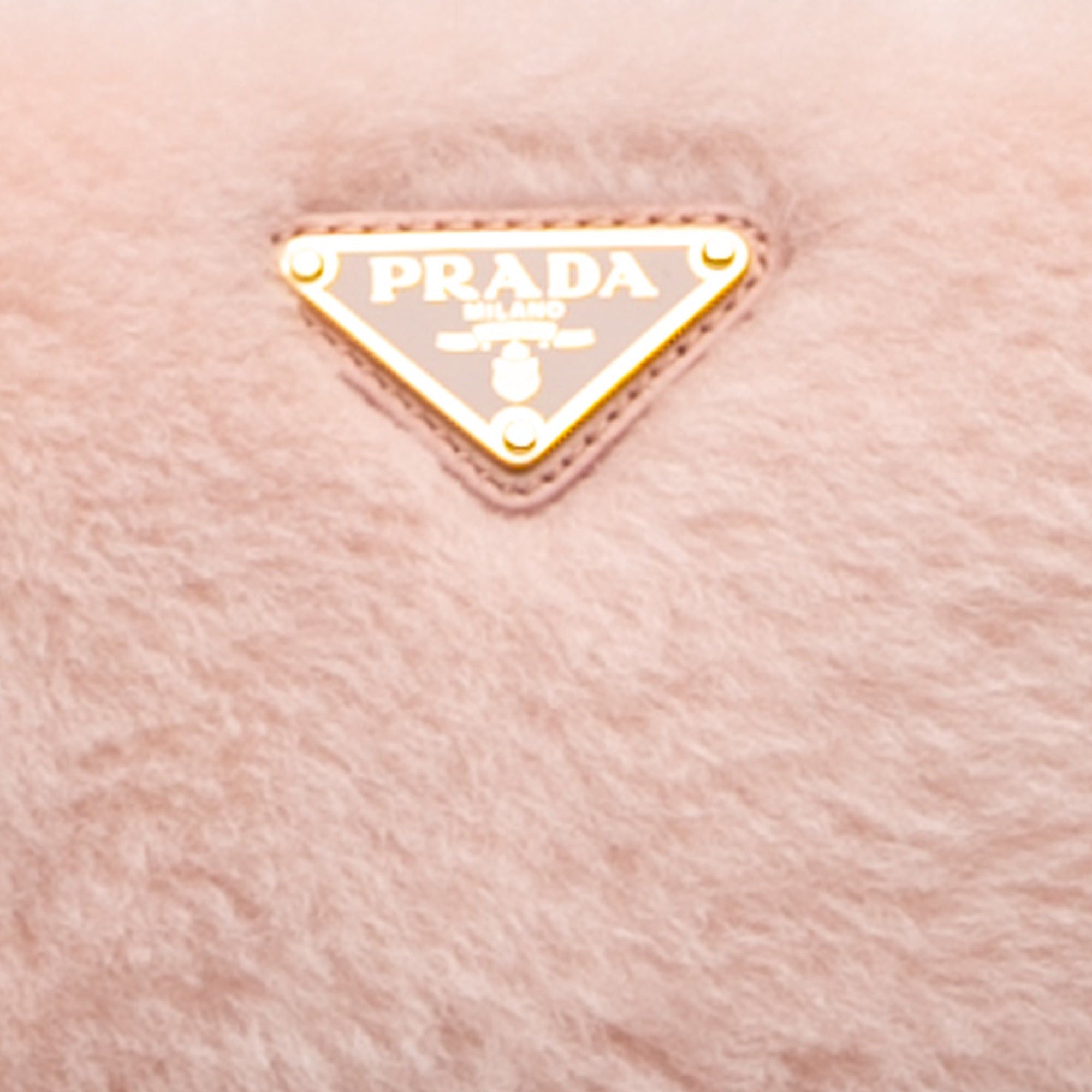 Prada Prada Mini Shearling Triangle Satchel Pink Size ONE SIZE - 7 Thumbnail