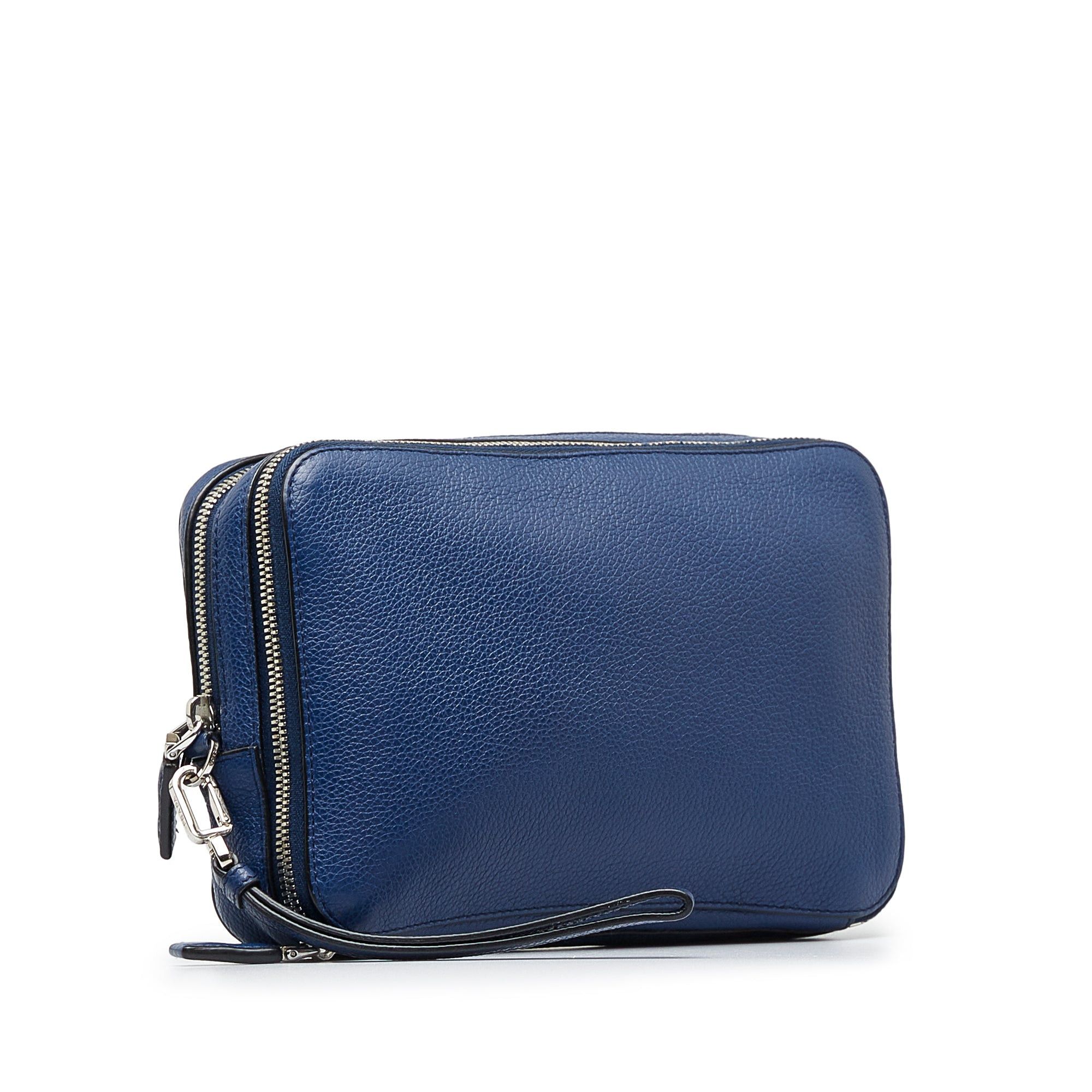 Prada Prada Vitello Daino Clutch Bag Blue Size ONE SIZE - 2 Thumbnail