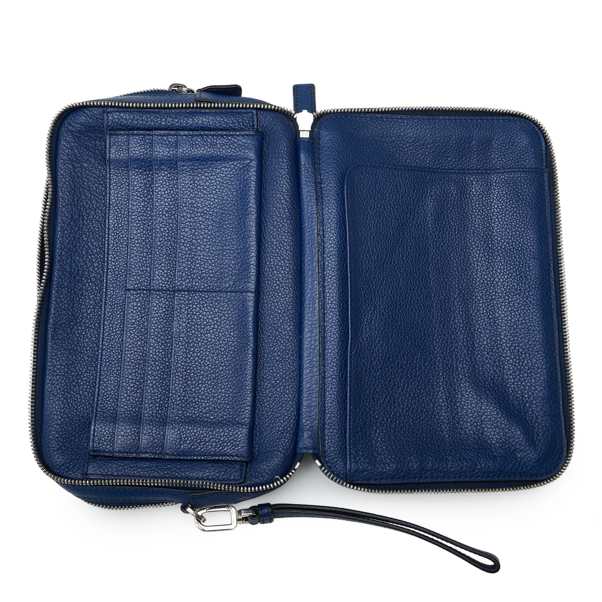 Prada Prada Vitello Daino Clutch Bag Blue Size ONE SIZE - 11 Thumbnail