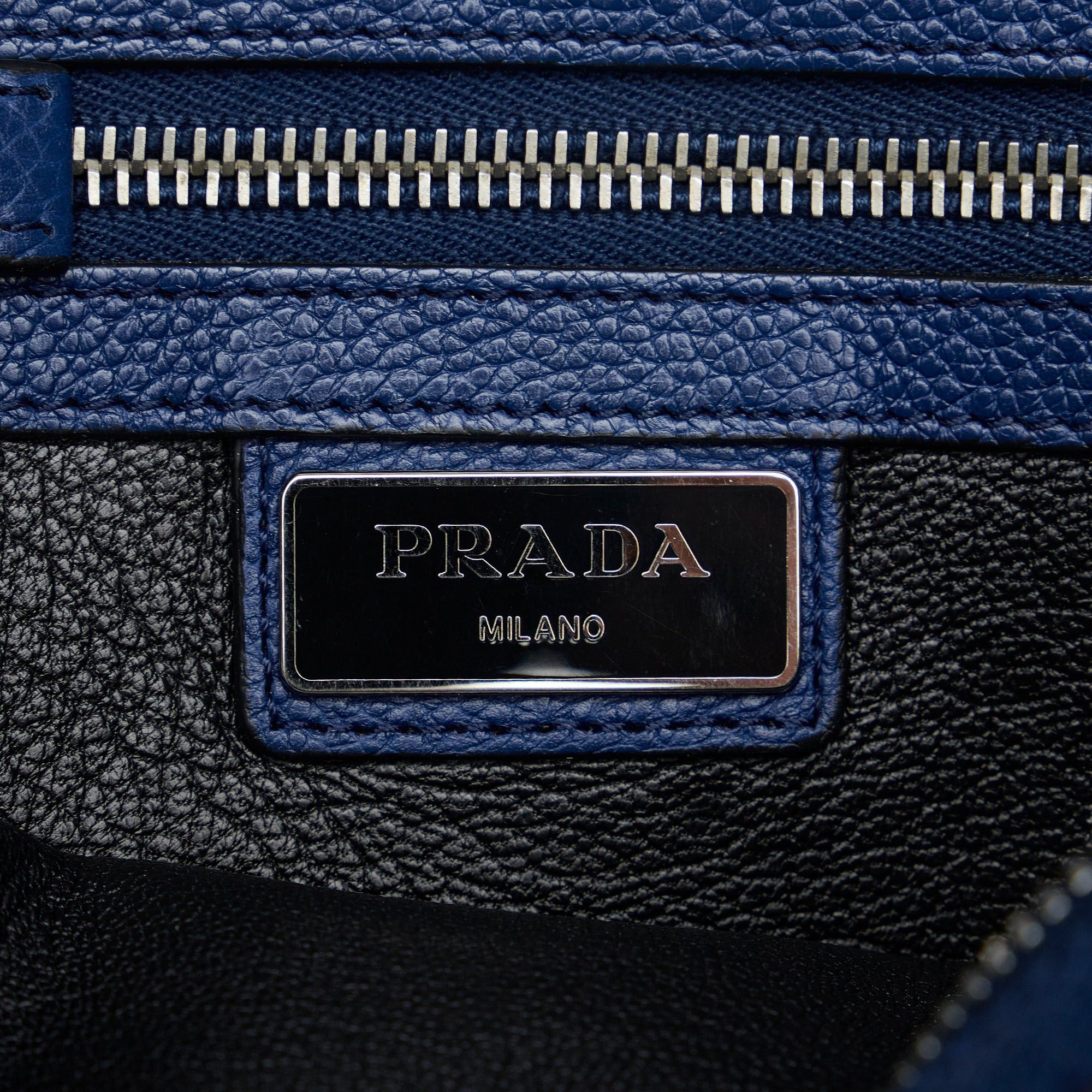 Prada Prada Vitello Daino Clutch Bag Blue Size ONE SIZE - 6 Thumbnail