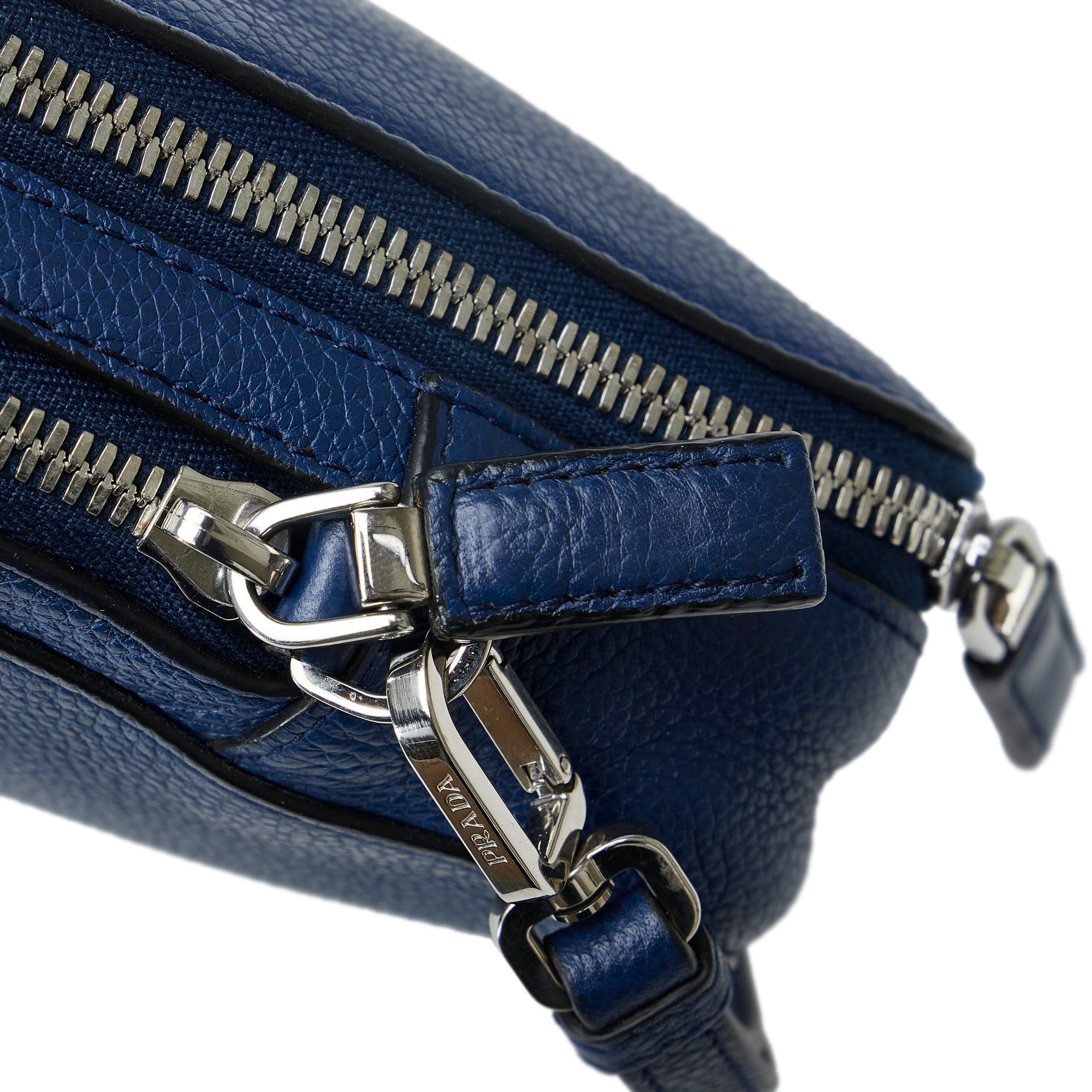 Prada Prada Vitello Daino Clutch Bag Blue Size ONE SIZE - 10 Thumbnail