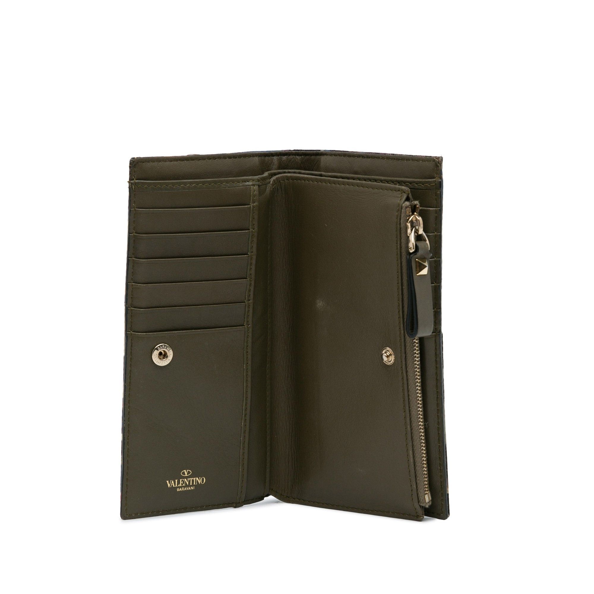 Valentino Valentino Printed Canvas Wallet Black Size ONE SIZE - 14 Thumbnail