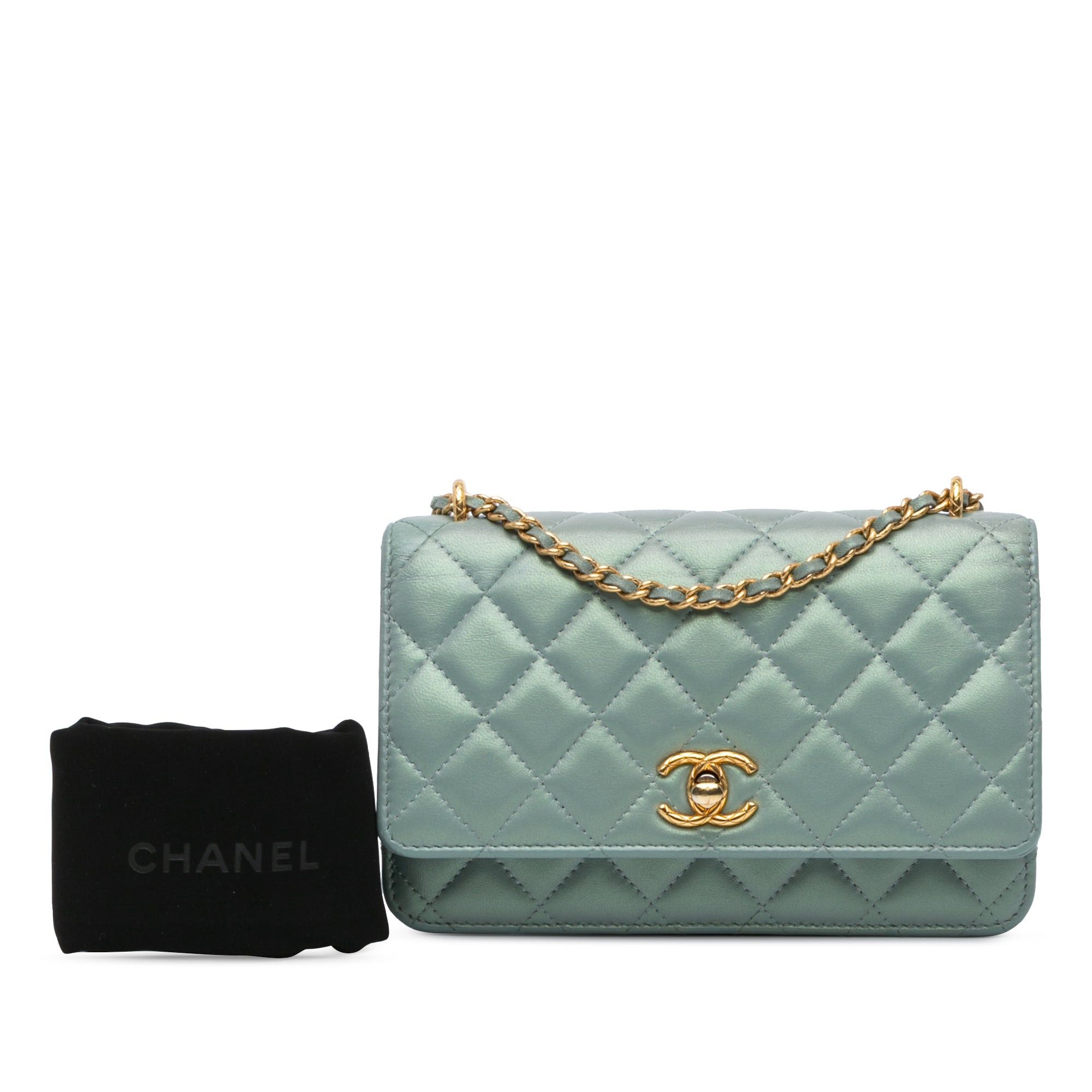 Chanel Chanel Lambskin Trendy CC Wallet On Chain Blue Size ONE SIZE - 10 Thumbnail