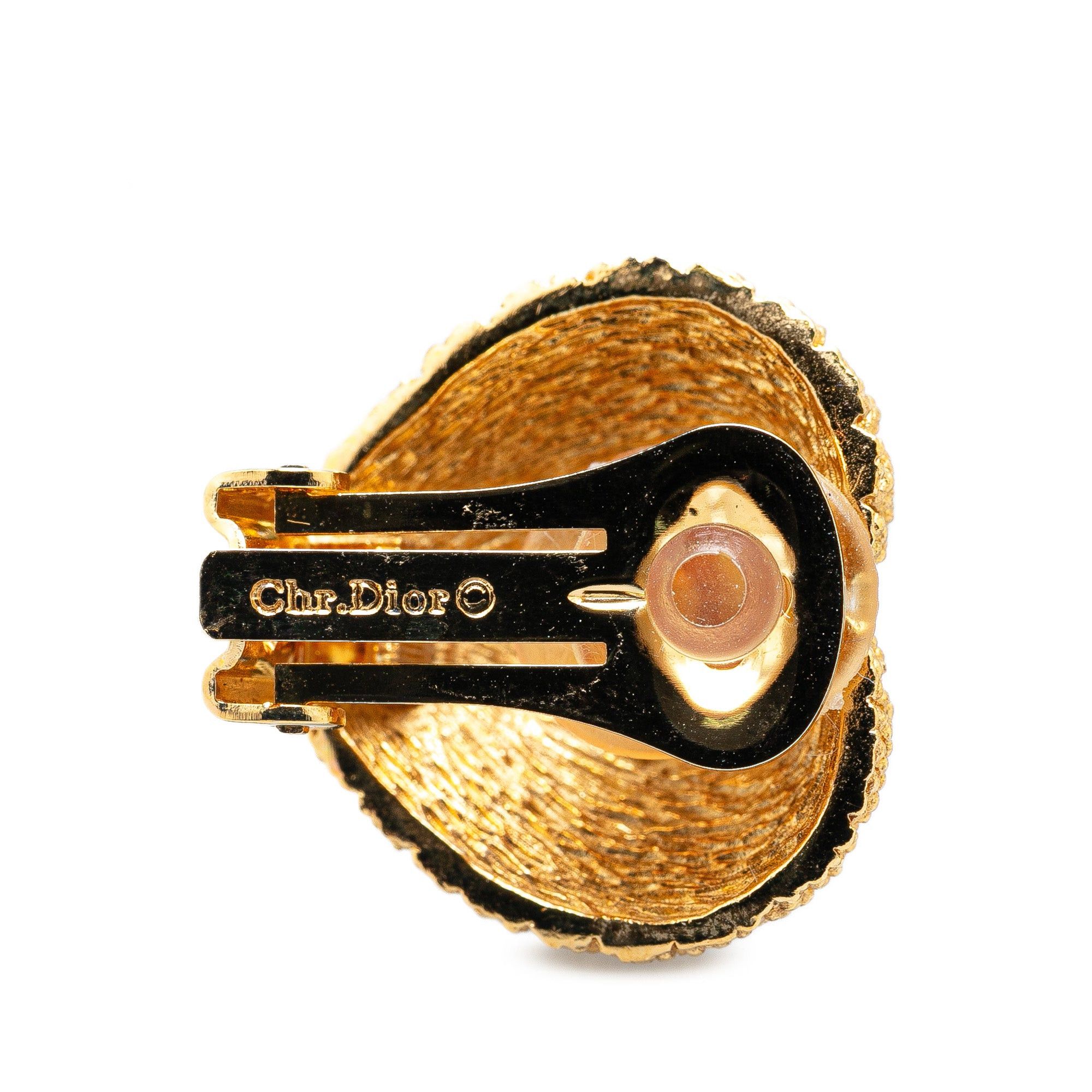 Dior Dior Gold Plated Heart Logo Clip on Earrings Gold Size ONE SIZE - 3 Thumbnail