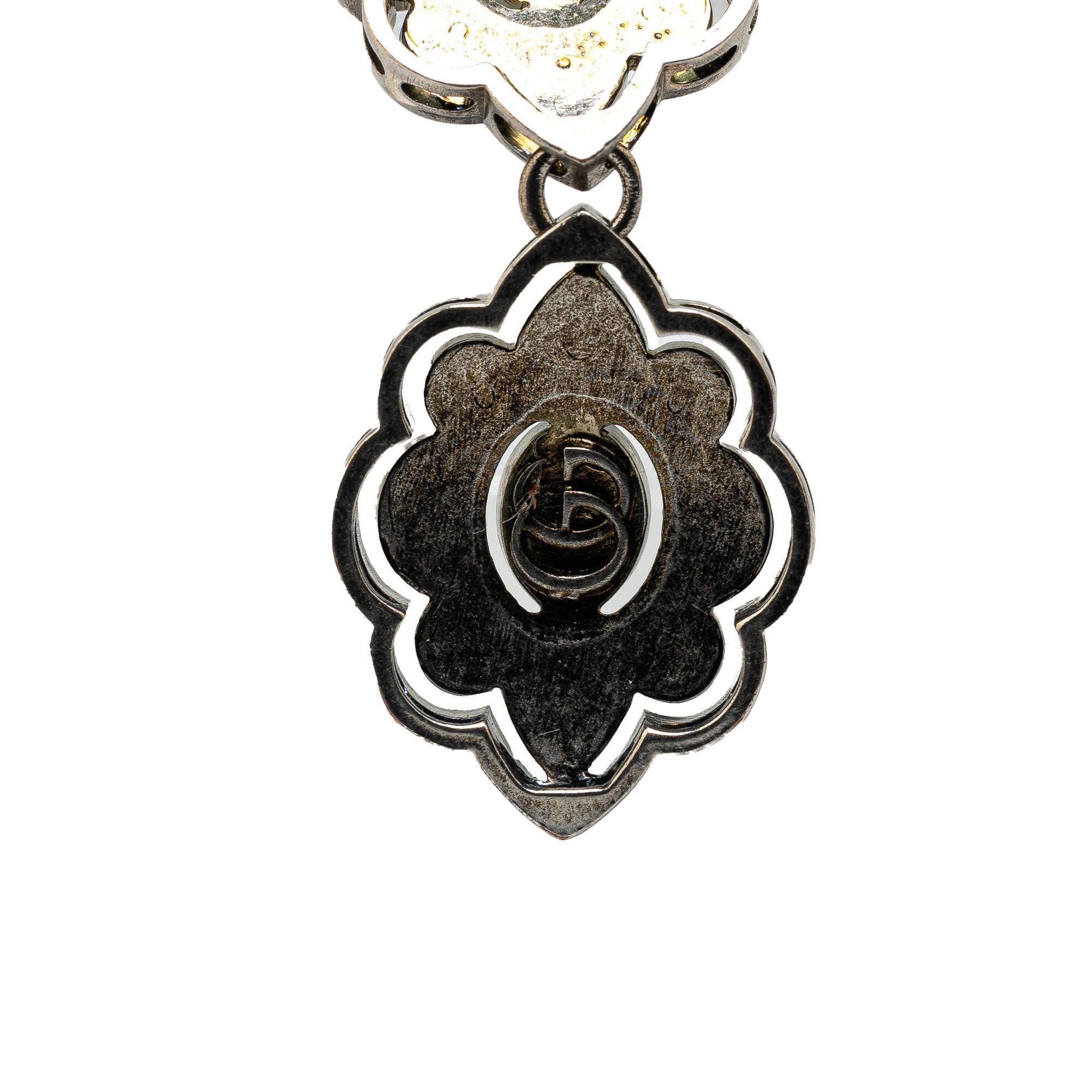 Gucci Gucci Crystal and Palladium Plated Drop Clip-On Earrings Silver Size ONE SIZE - 3 Thumbnail