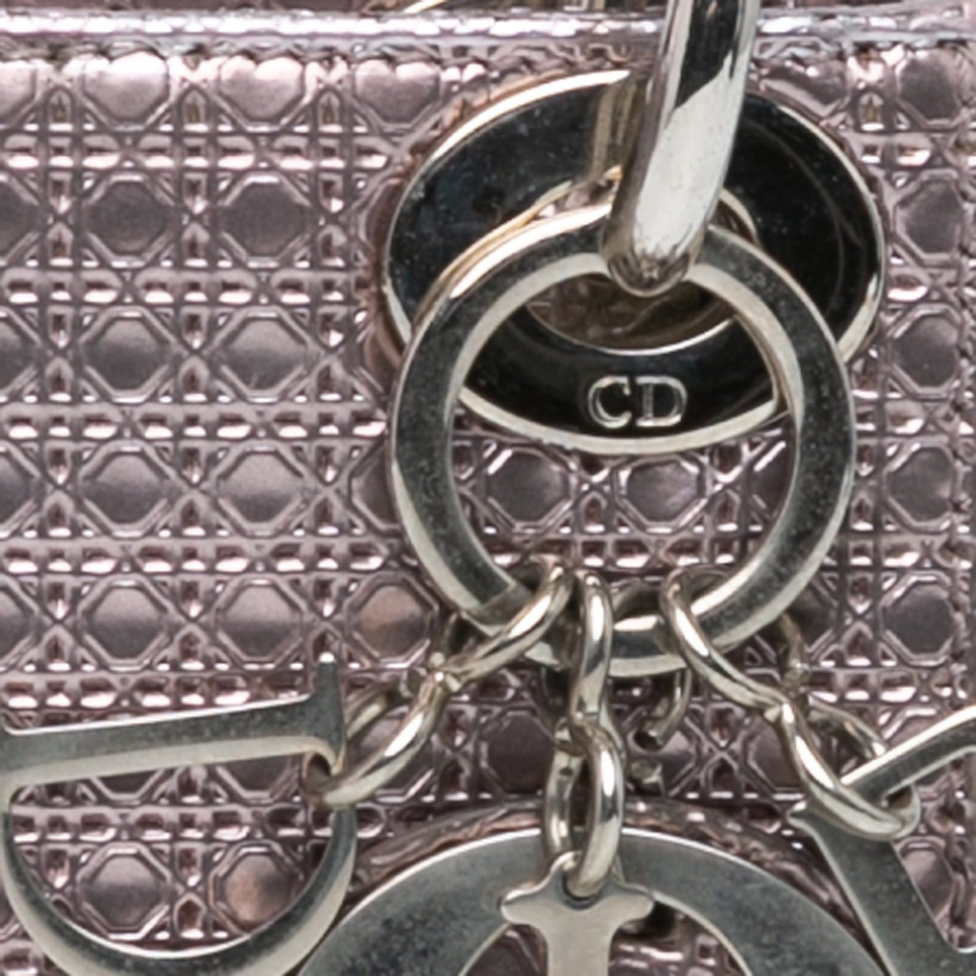 Dior Dior Mini Metallic Patent Microcannage Lady Dior Pink Size ONE SIZE - 7 Thumbnail