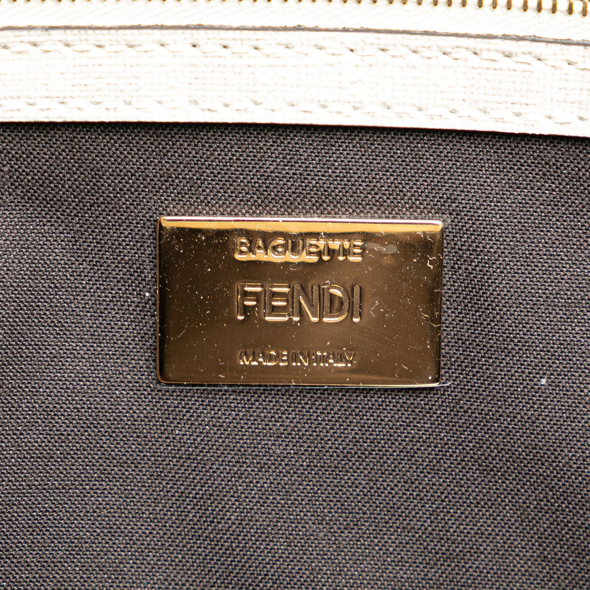 Fendi Fendi Zucca Graphic Print Coated Canvas Bikini Girls Baguette Satchel White Size ONE SIZE - 5 Thumbnail