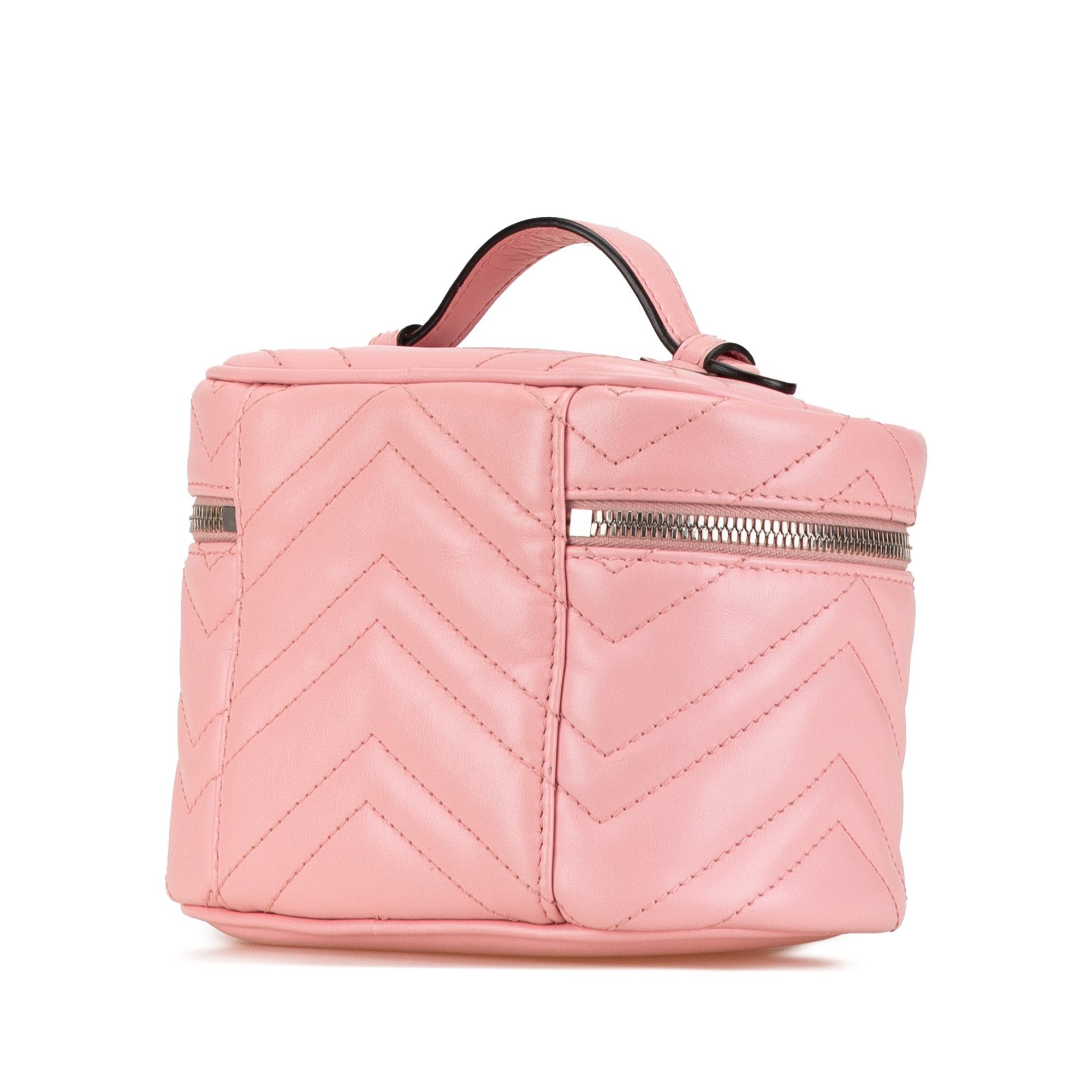 Gucci Gucci Mini GG Marmont Round Leather Vanity Bag Pink Size ONE SIZE - 2 Thumbnail