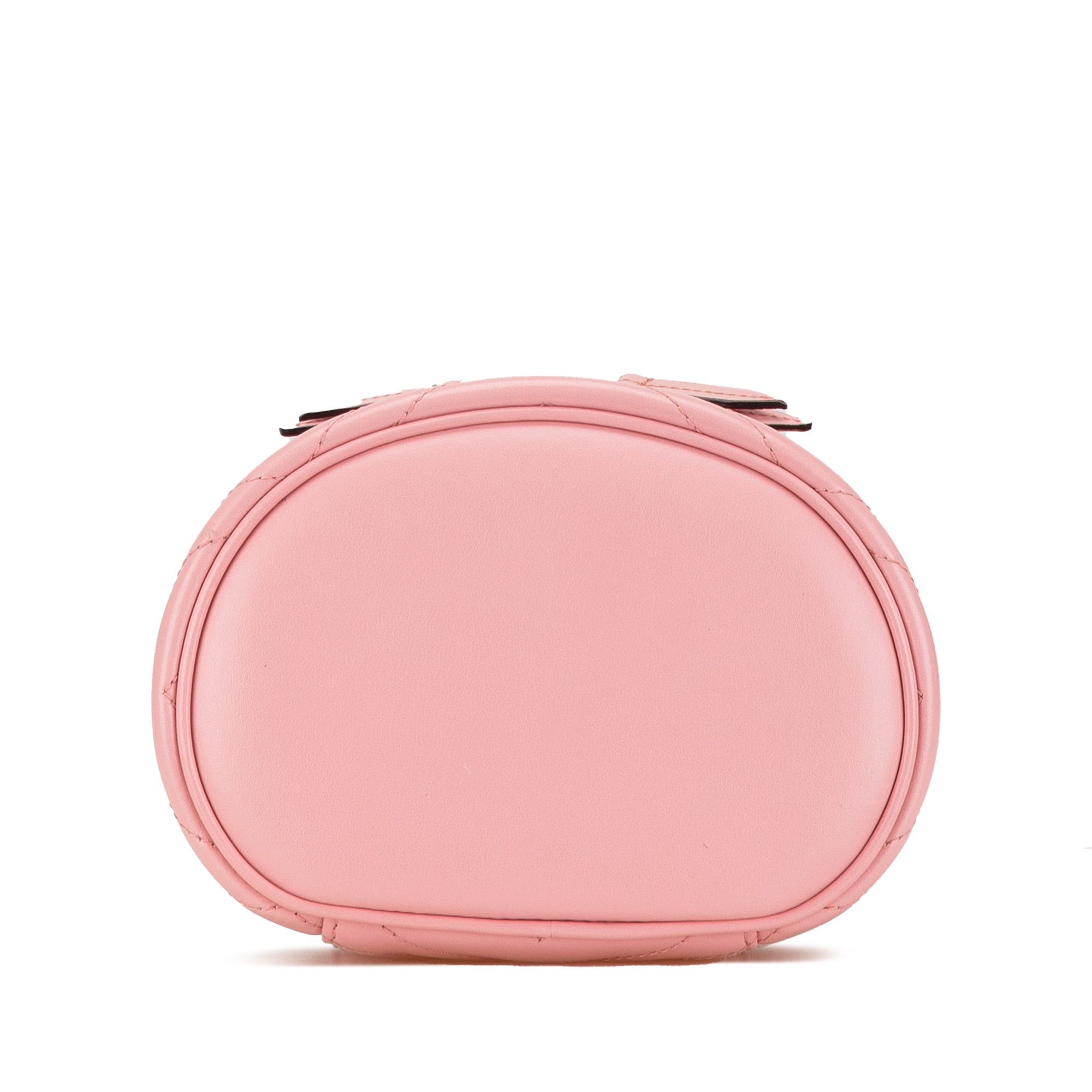 Gucci Gucci Mini GG Marmont Round Leather Vanity Bag Pink Size ONE SIZE - 3 Thumbnail