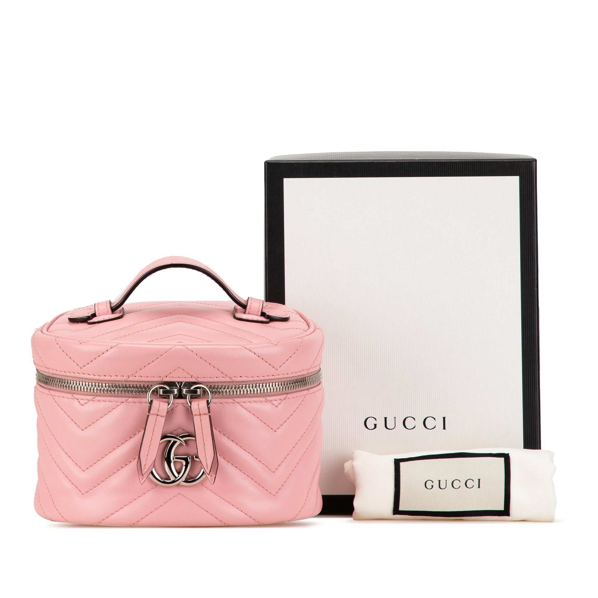 Gucci Gucci Mini GG Marmont Round Leather Vanity Bag Pink Size ONE SIZE - 9 Thumbnail