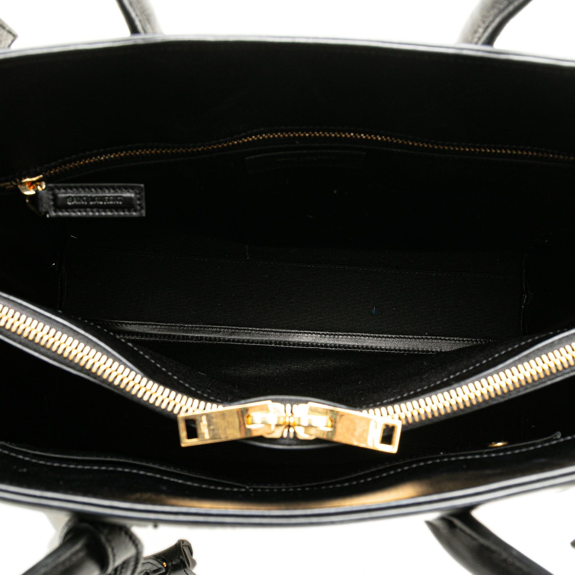 Saint Laurent Paris Saint Laurent Small Bicolor Leather Sac de Jour Satchel White Size ONE SIZE - 4 Thumbnail