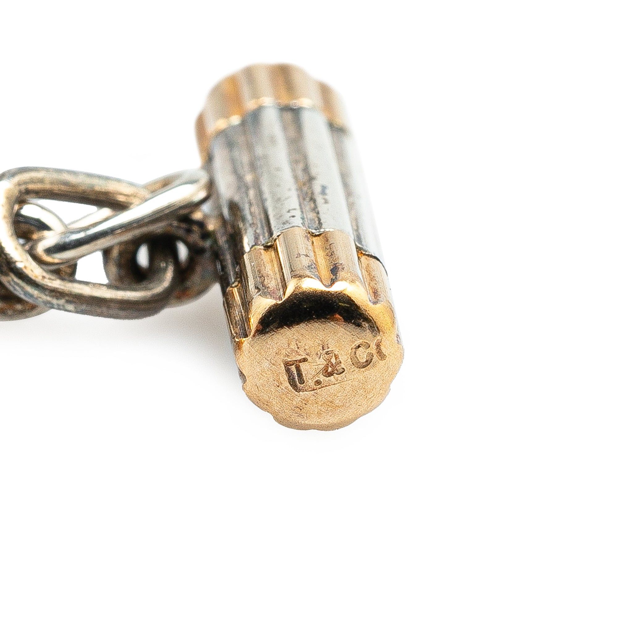 Tiffany & Co. Tiffany Silver and 18K Yellow Gold Double Bar Chain Cufflinks Silver Size ONE SIZE - 3 Thumbnail