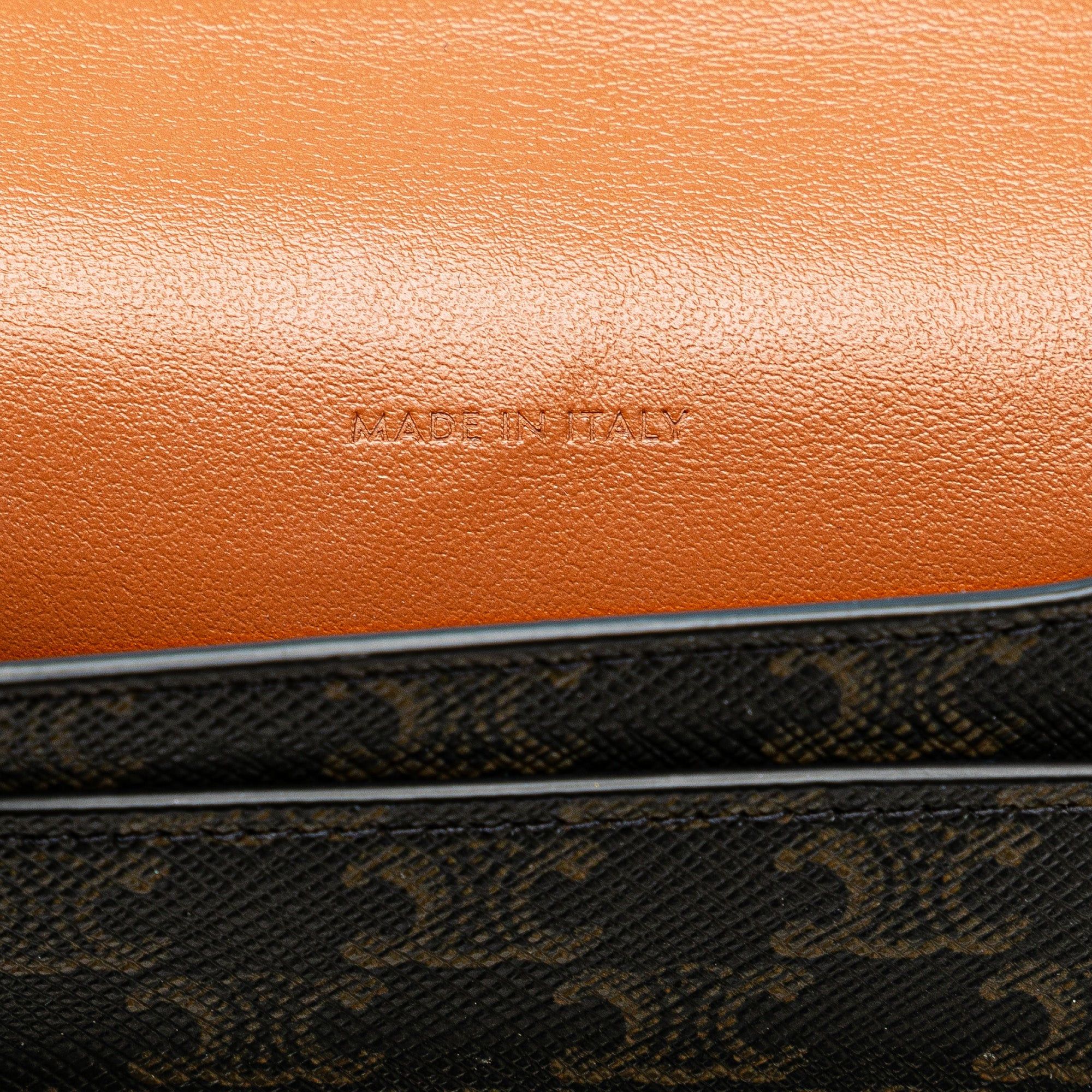 Celine Celine Triomphe Coated Canvas and Lambskin Phone Pouch with Flap Brown Size ONE SIZE - 6 Thumbnail