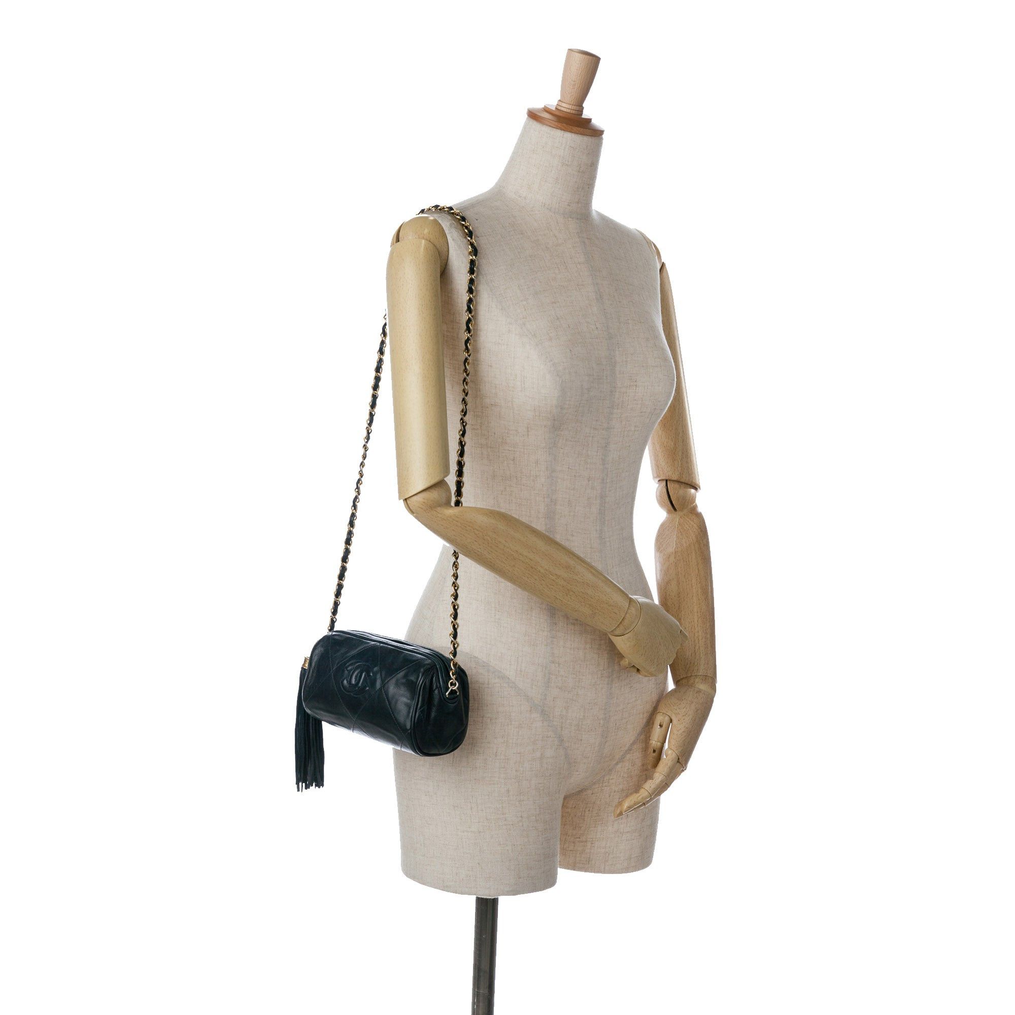 Chanel Chanel CC Lambskin Tassel Shoulder Bag Blue Size ONE SIZE - 14 Thumbnail