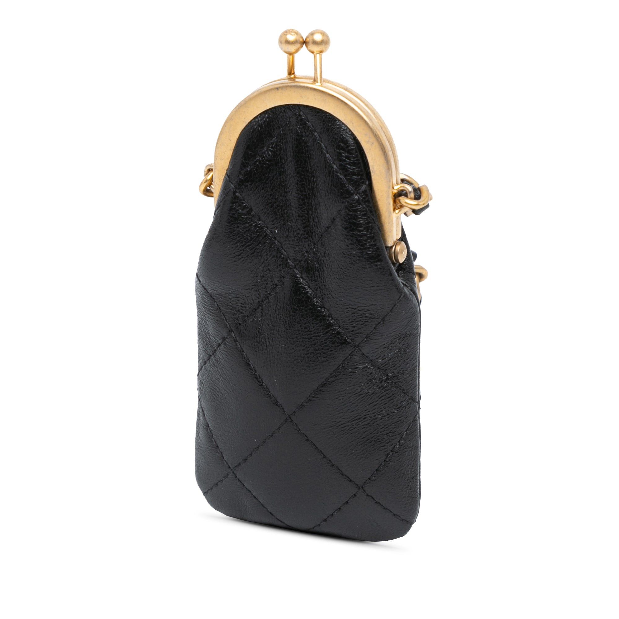 Chanel Chanel CC Quilted Lambskin Lipstick Case on Chain Black Size ONE SIZE - 2 Thumbnail