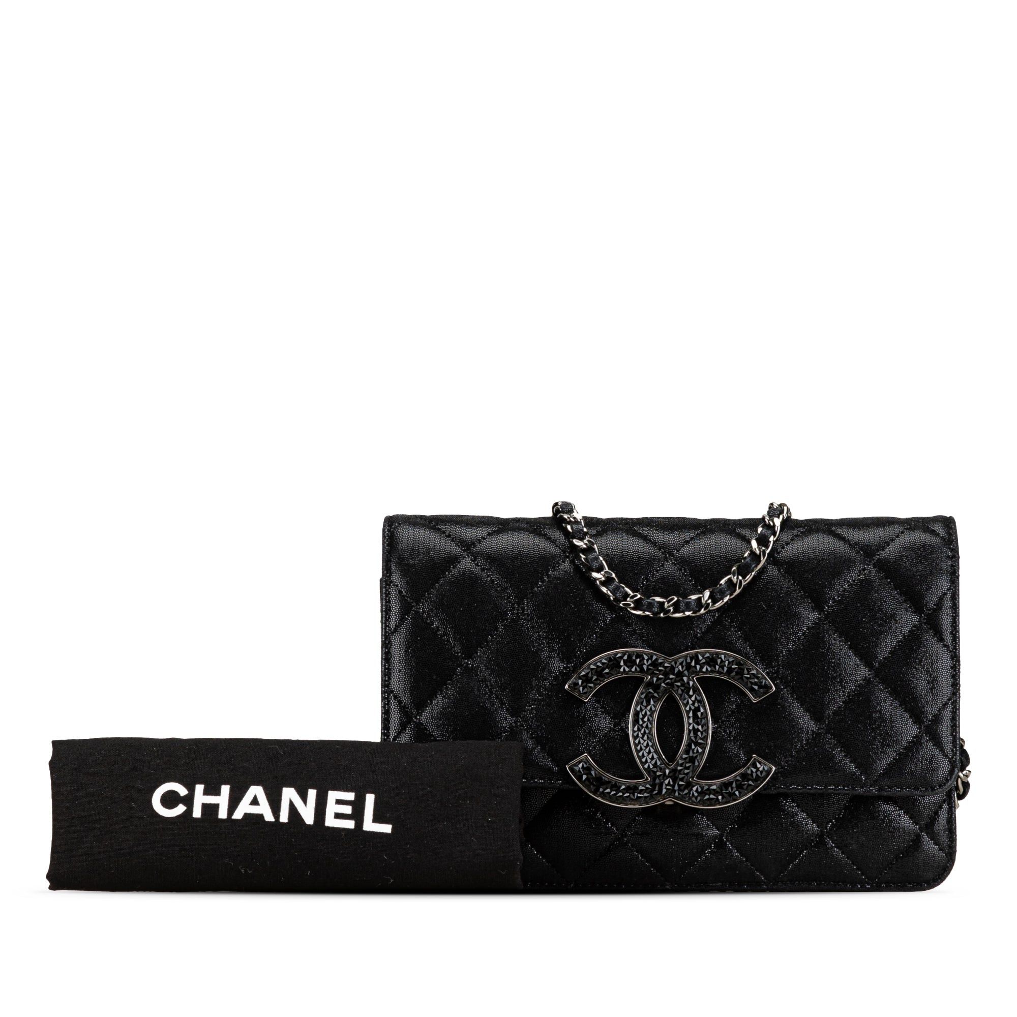 Chanel Chanel Iridescent Caviar Crystal CC Wallet On Chain Black Size ONE SIZE - 8 Thumbnail