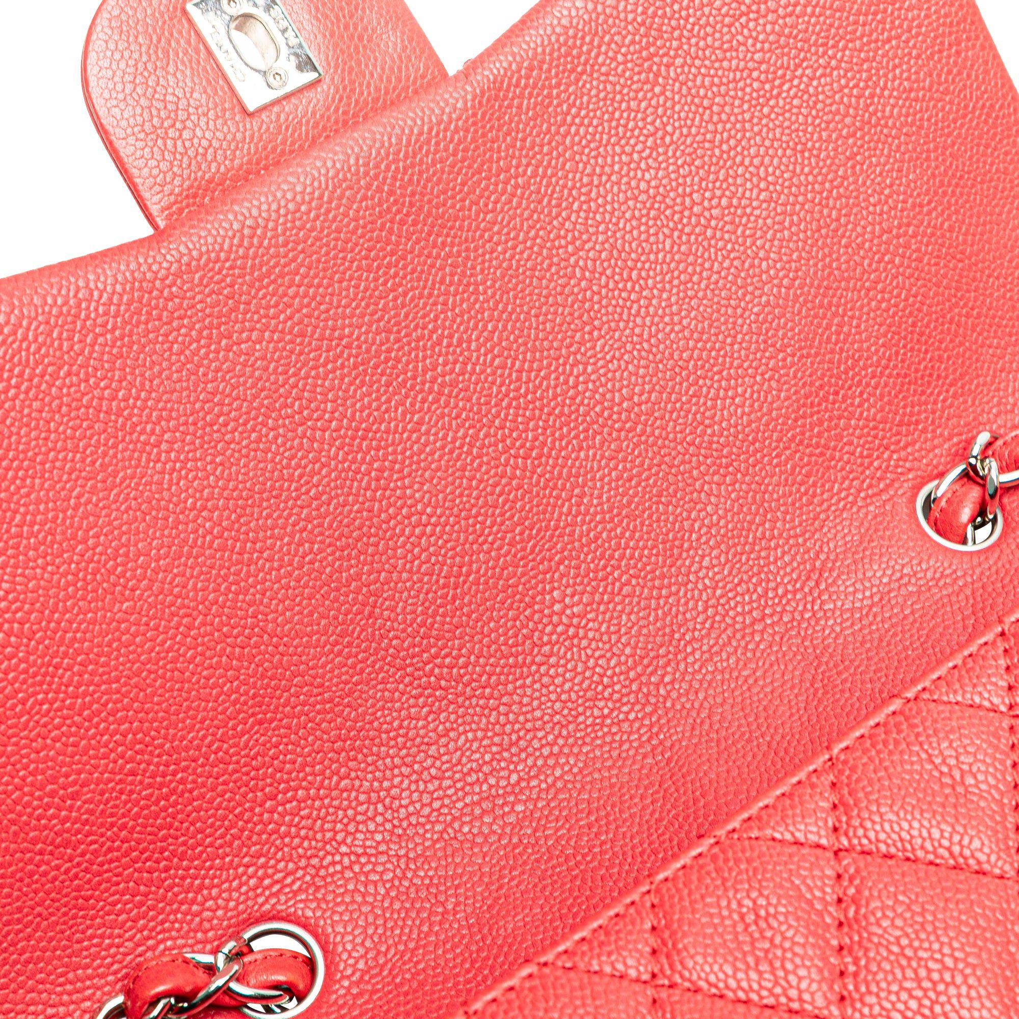 Chanel Chanel Jumbo Classic Caviar Single Flap Red Size ONE SIZE - 6 Thumbnail
