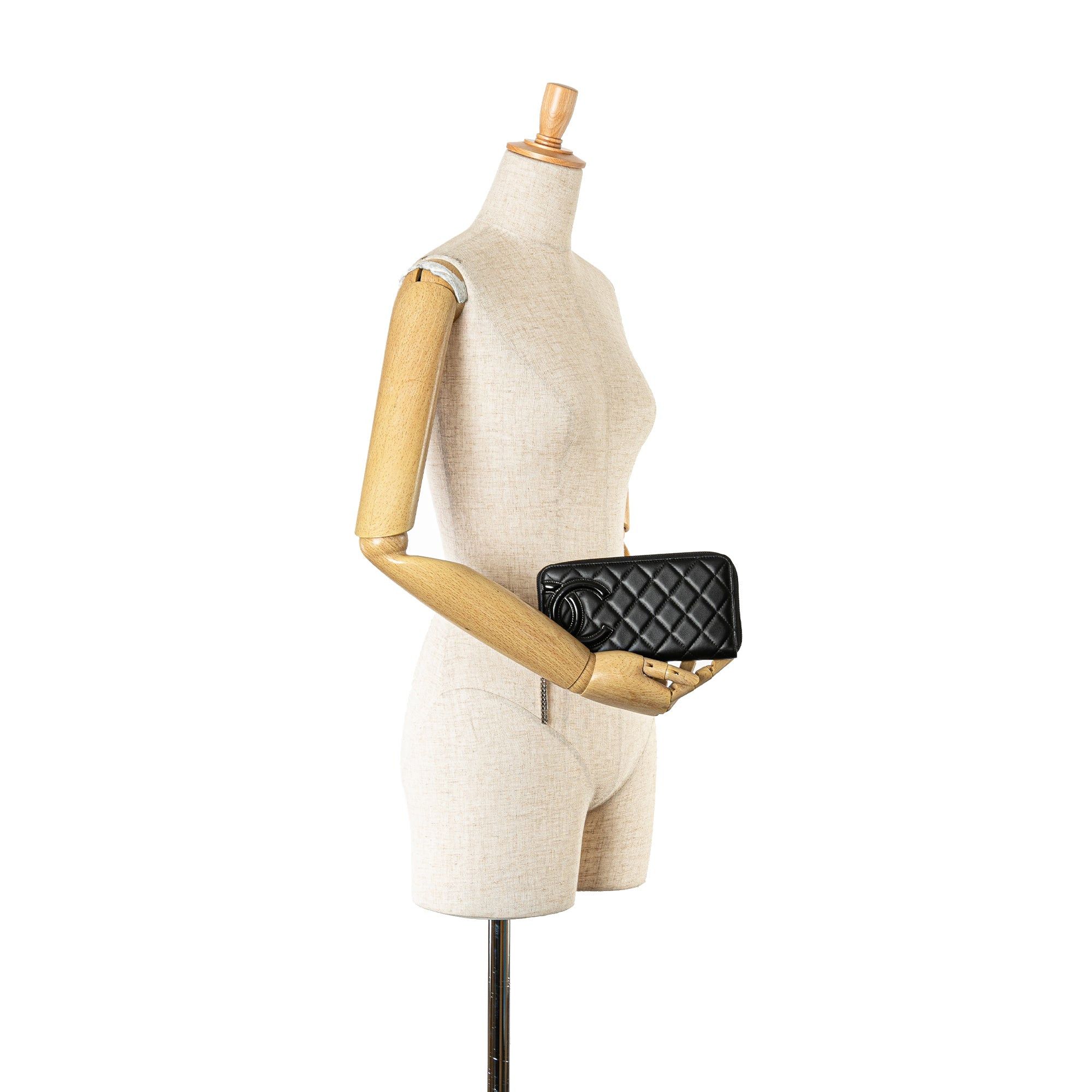 Chanel Chanel Lambskin Cambon Ligne Zip Around Long Wallet Black Size ONE SIZE - 9 Thumbnail