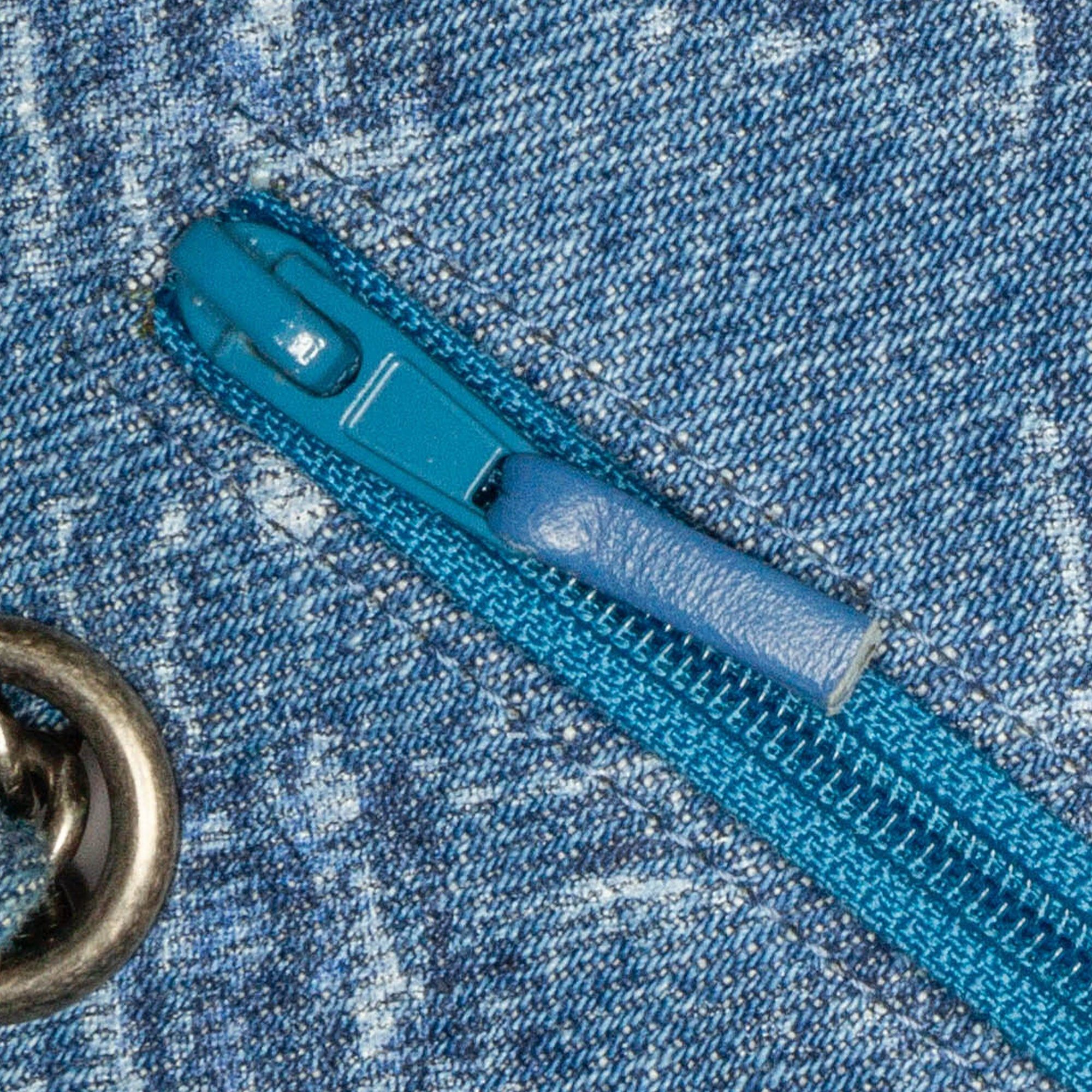Chanel Chanel Medium Classic Printed Denim Double Flap Blue Size ONE SIZE - 10 Thumbnail
