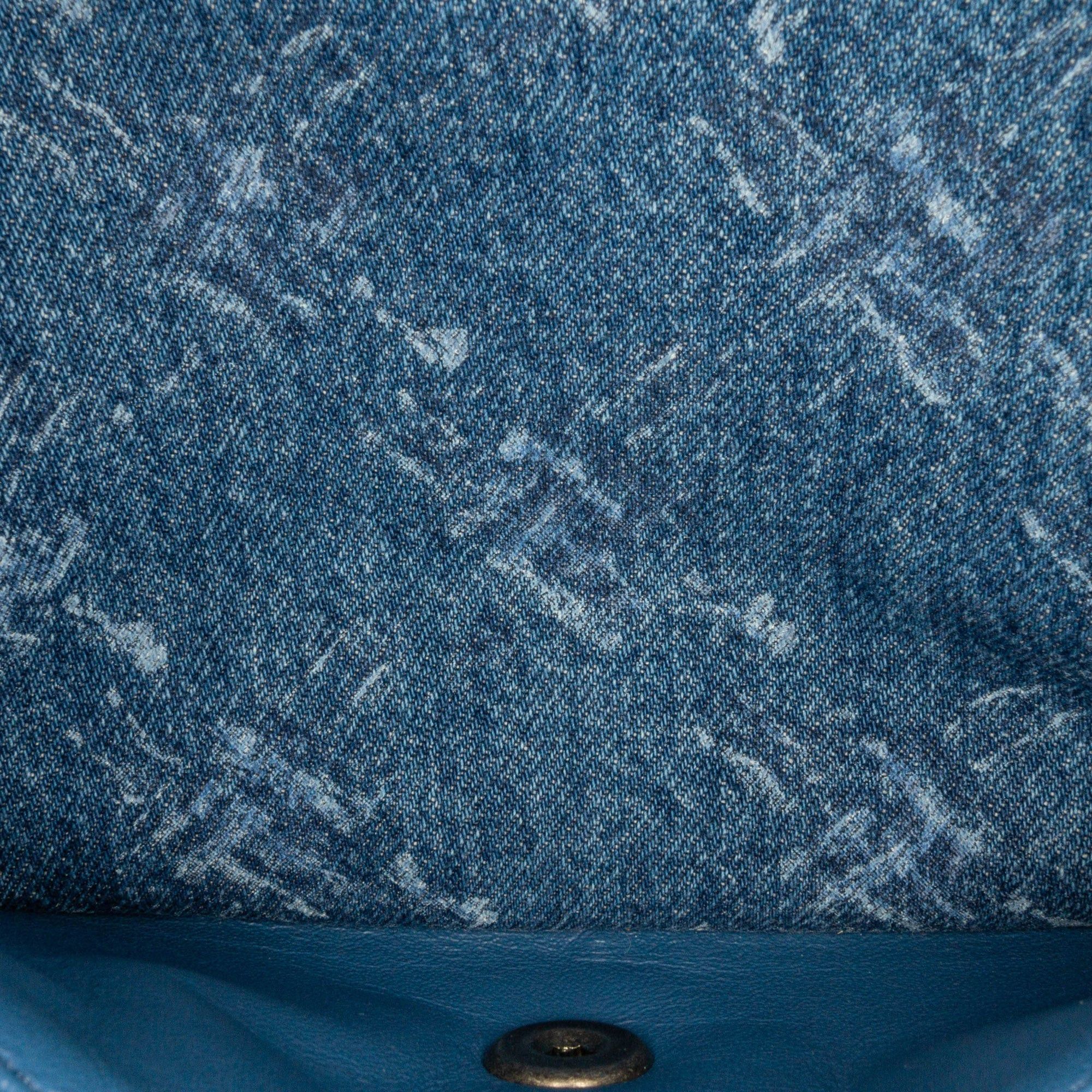 Chanel Chanel Medium Classic Printed Denim Double Flap Blue Size ONE SIZE - 5 Thumbnail