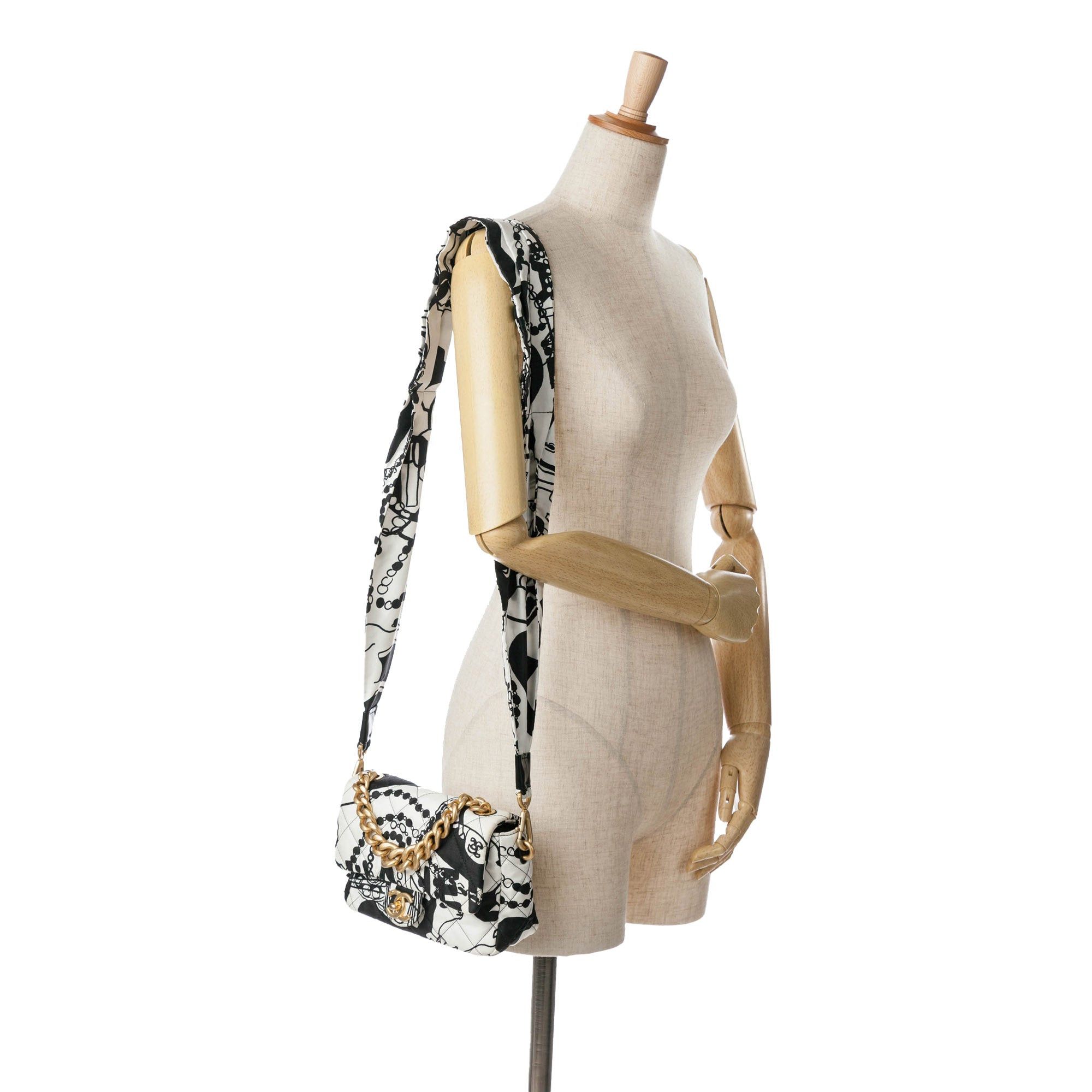 Chanel Chanel Mini Printed Canvas Deer Coco Flap White Size ONE SIZE - 8 Thumbnail