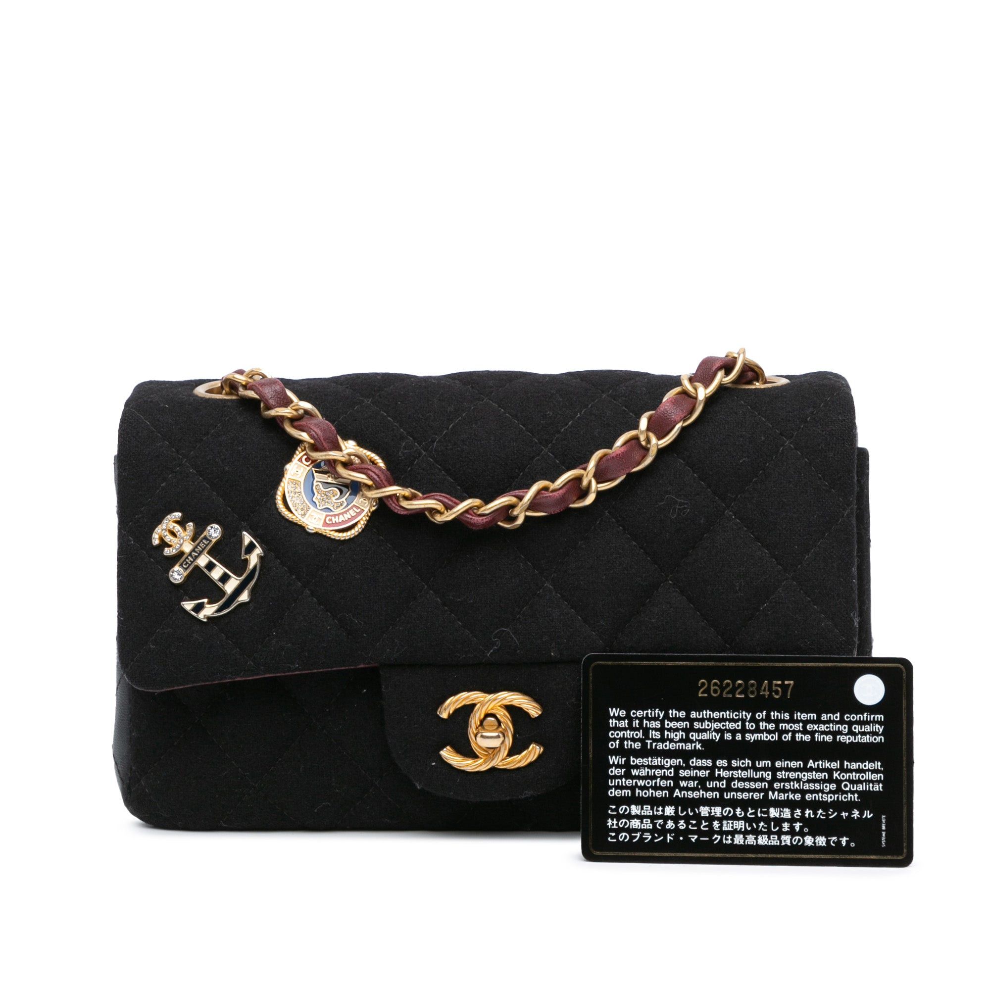 Chanel Chanel Mini Rectangular Felt Paris-Hamburg Charms Flap Black Size ONE SIZE - 9 Thumbnail