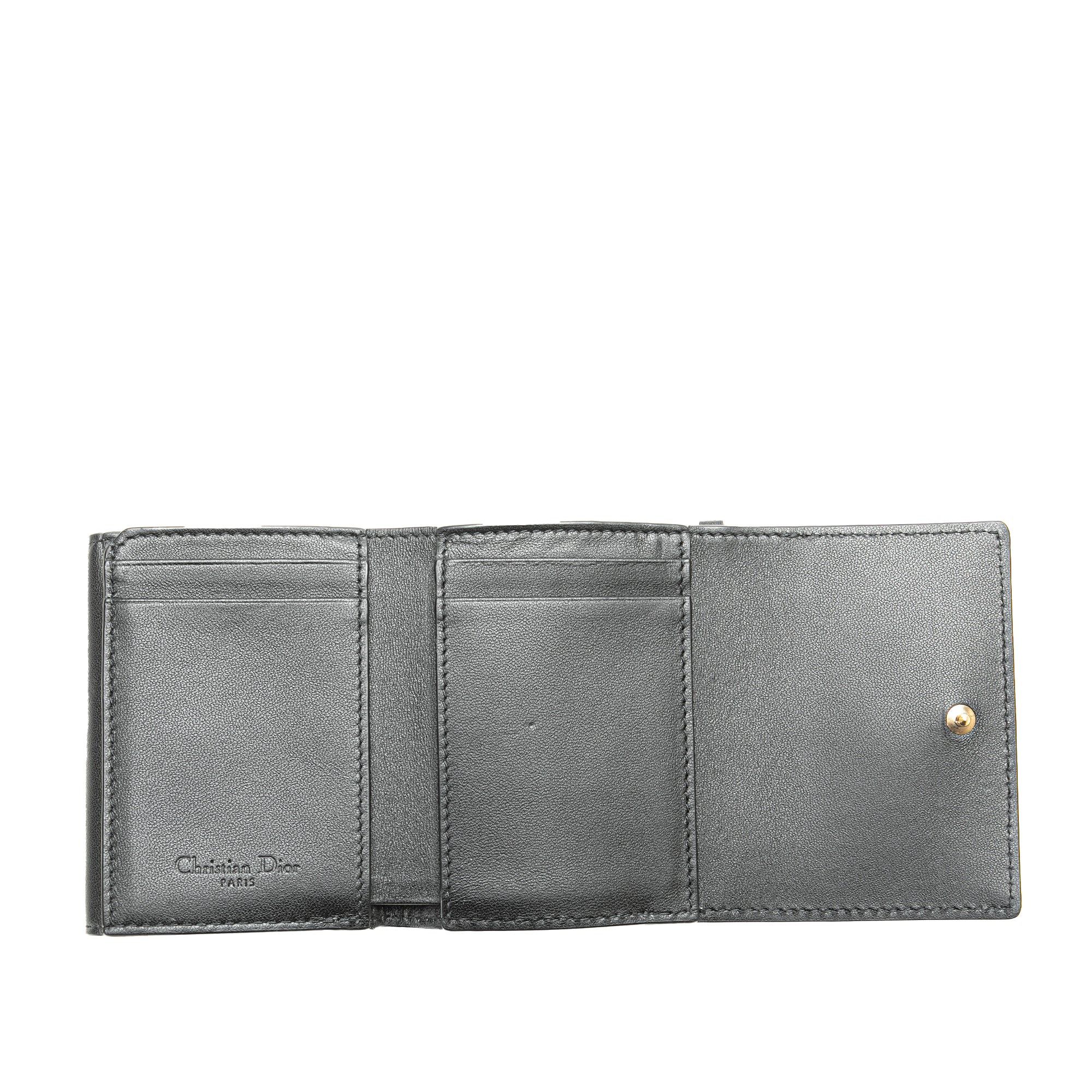 Dior Dior Lambskin Cannage Lady Dior Lotus Wallet Black Size ONE SIZE - 4 Thumbnail