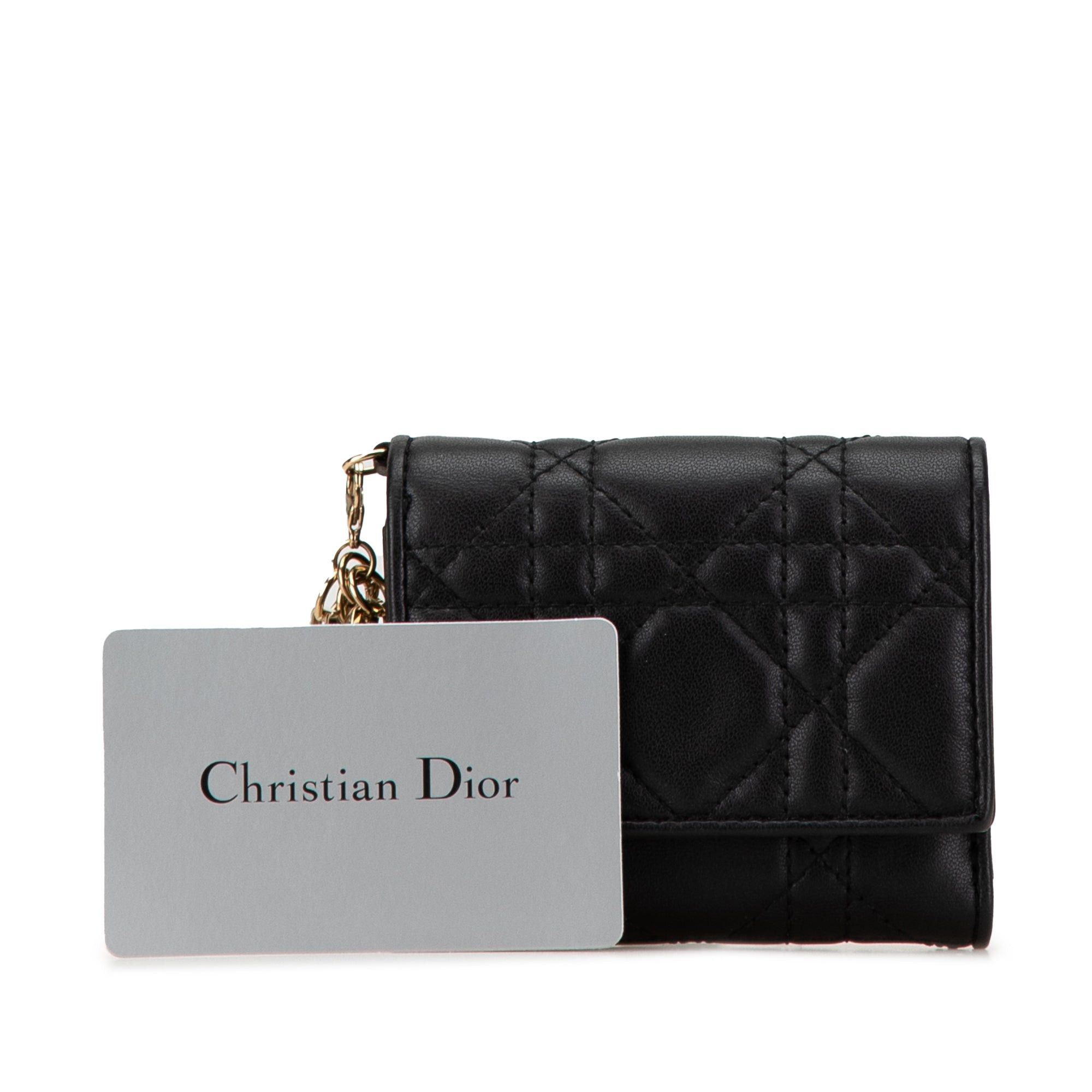 Dior Dior Lambskin Cannage Lady Dior Lotus Wallet Black Size ONE SIZE - 9 Thumbnail