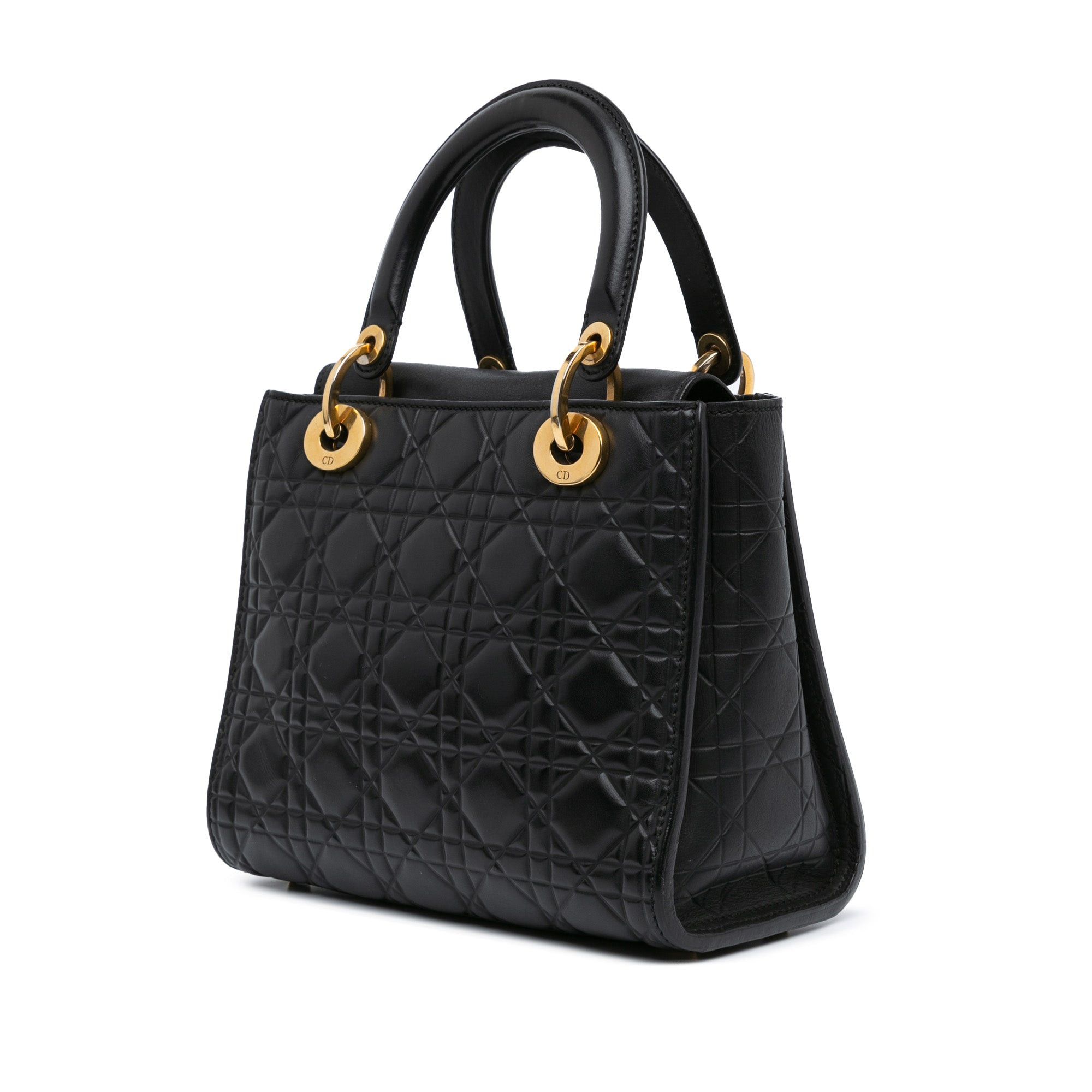 Dior Dior Medium Lambskin Cannage Supple Lady Dior Black Size ONE SIZE - 2 Thumbnail