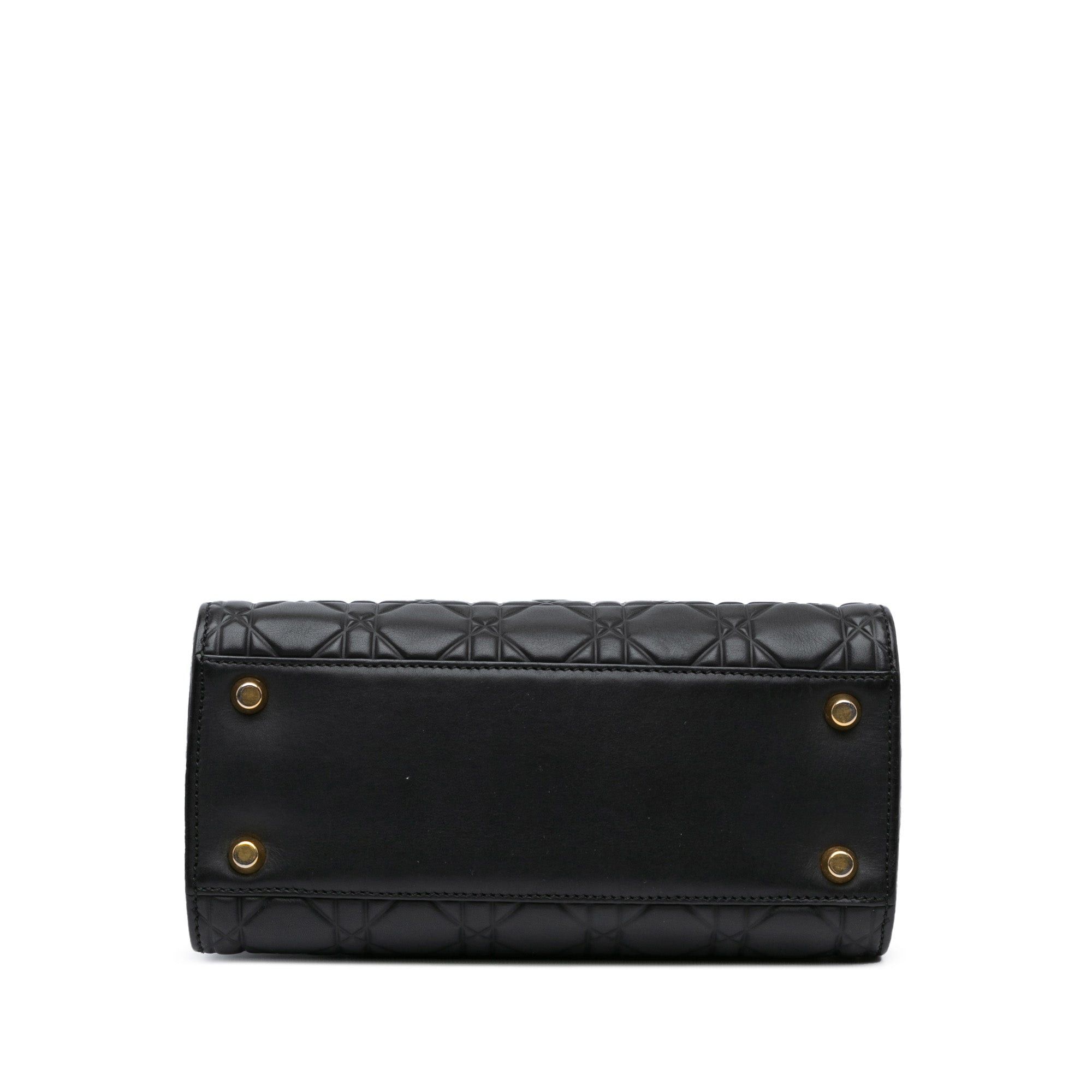 Dior Dior Medium Lambskin Cannage Supple Lady Dior Black Size ONE SIZE - 3 Thumbnail