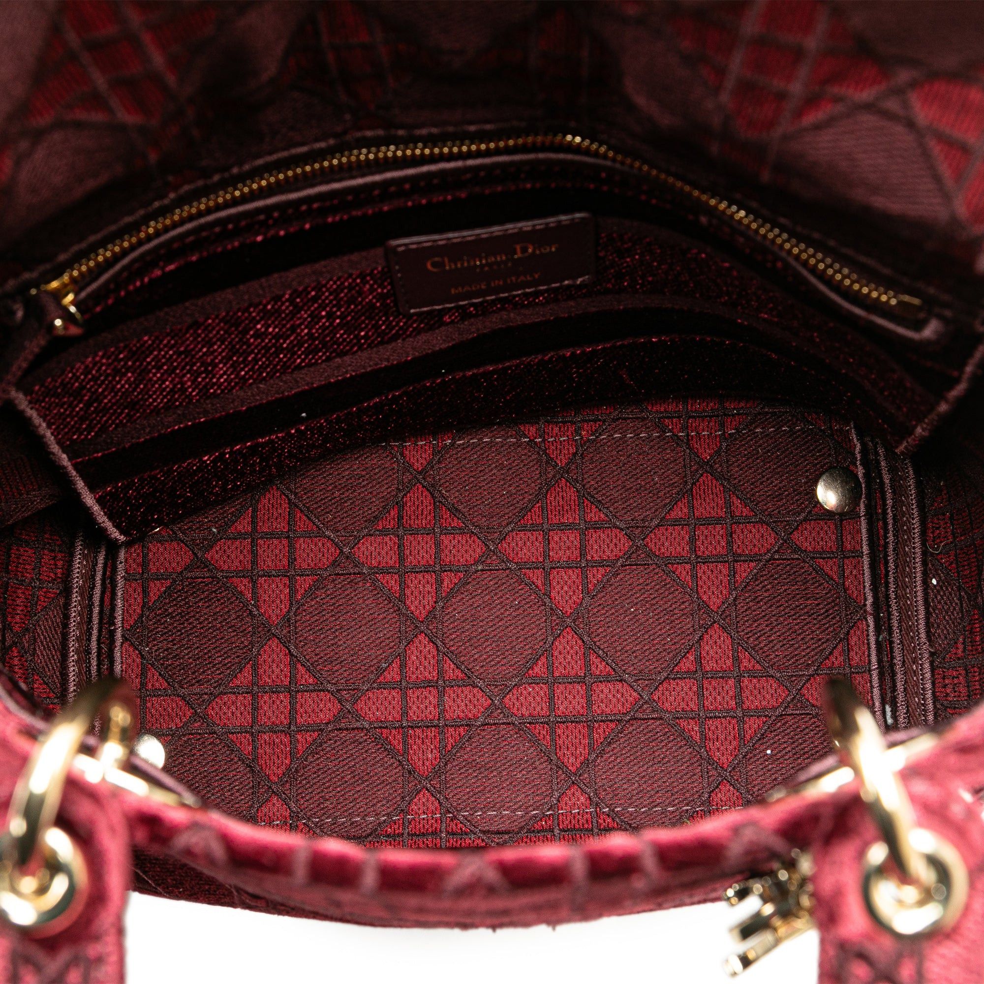 Dior Dior Medium Velvet Cannage Lady D Lite Red Size ONE SIZE - 4 Thumbnail