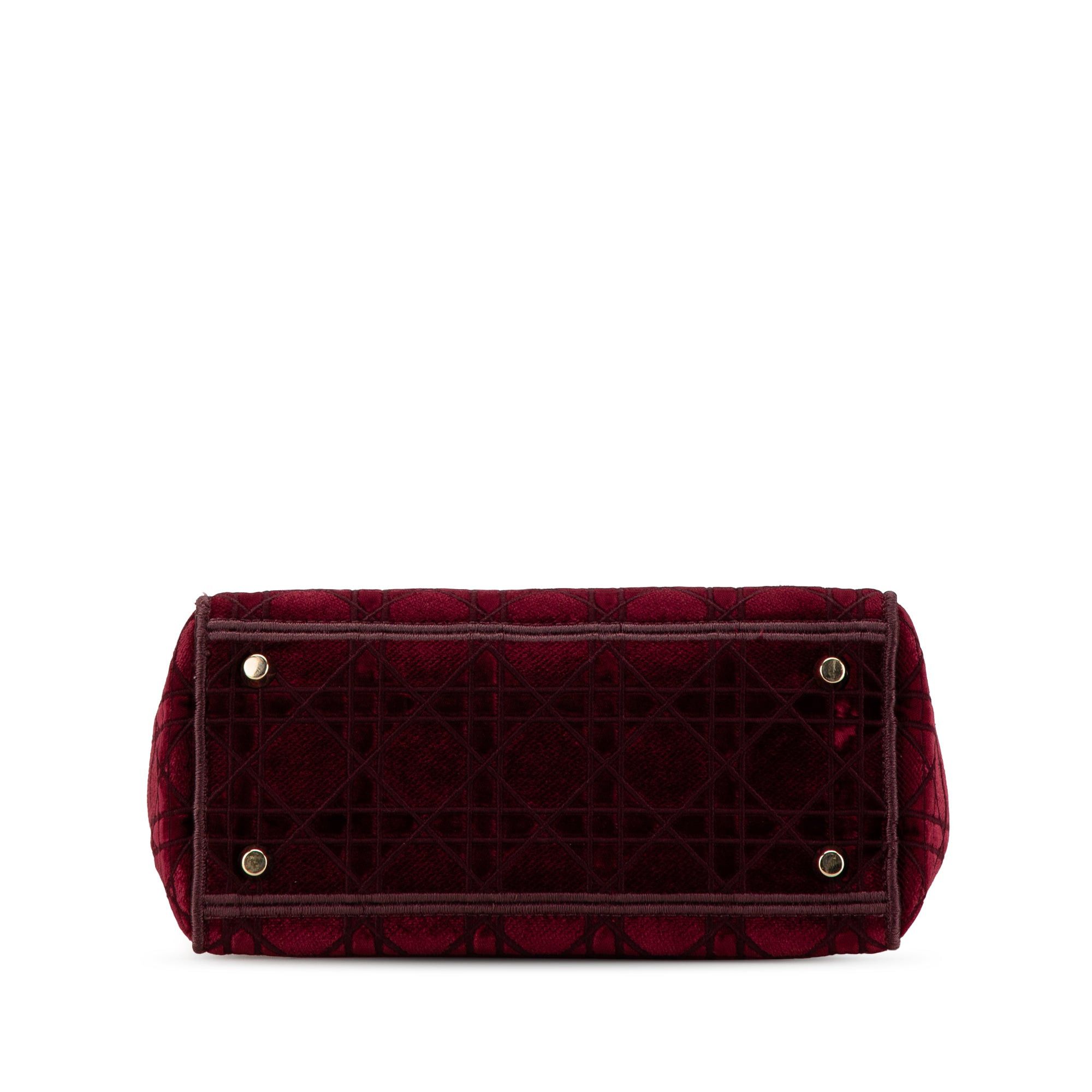 Dior Dior Medium Velvet Cannage Lady D Lite Red Size ONE SIZE - 3 Thumbnail