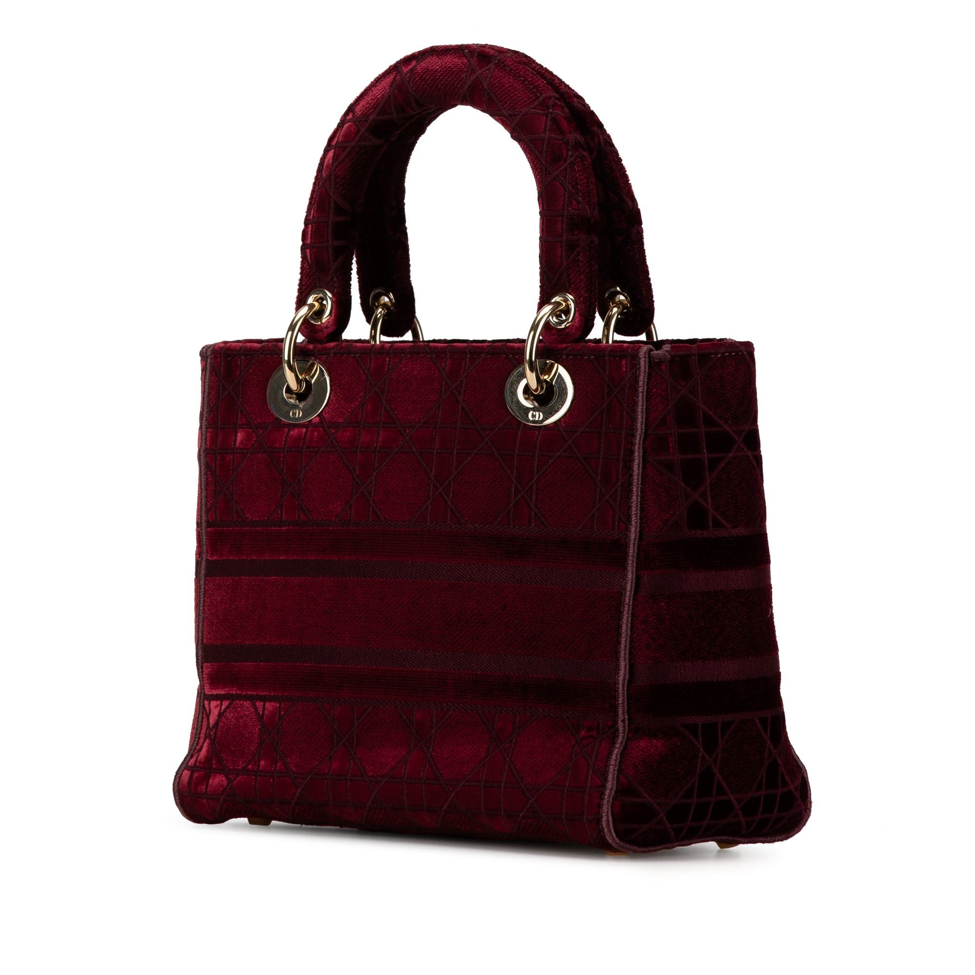Dior Dior Medium Velvet Cannage Lady D Lite Red Size ONE SIZE - 2 Thumbnail