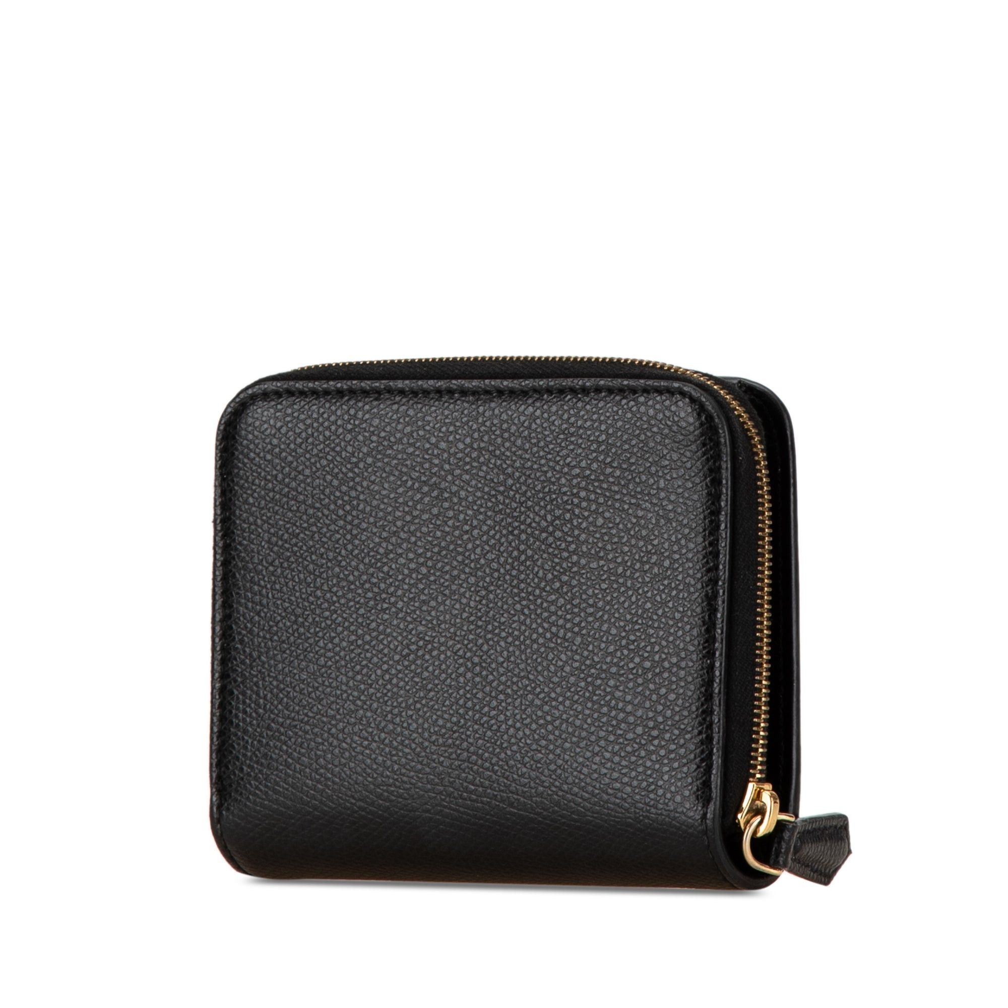 Fendi Fendi F Is Fendi Leather Zip Around Bifold Compact Wallet Black Size ONE SIZE - 2 Thumbnail