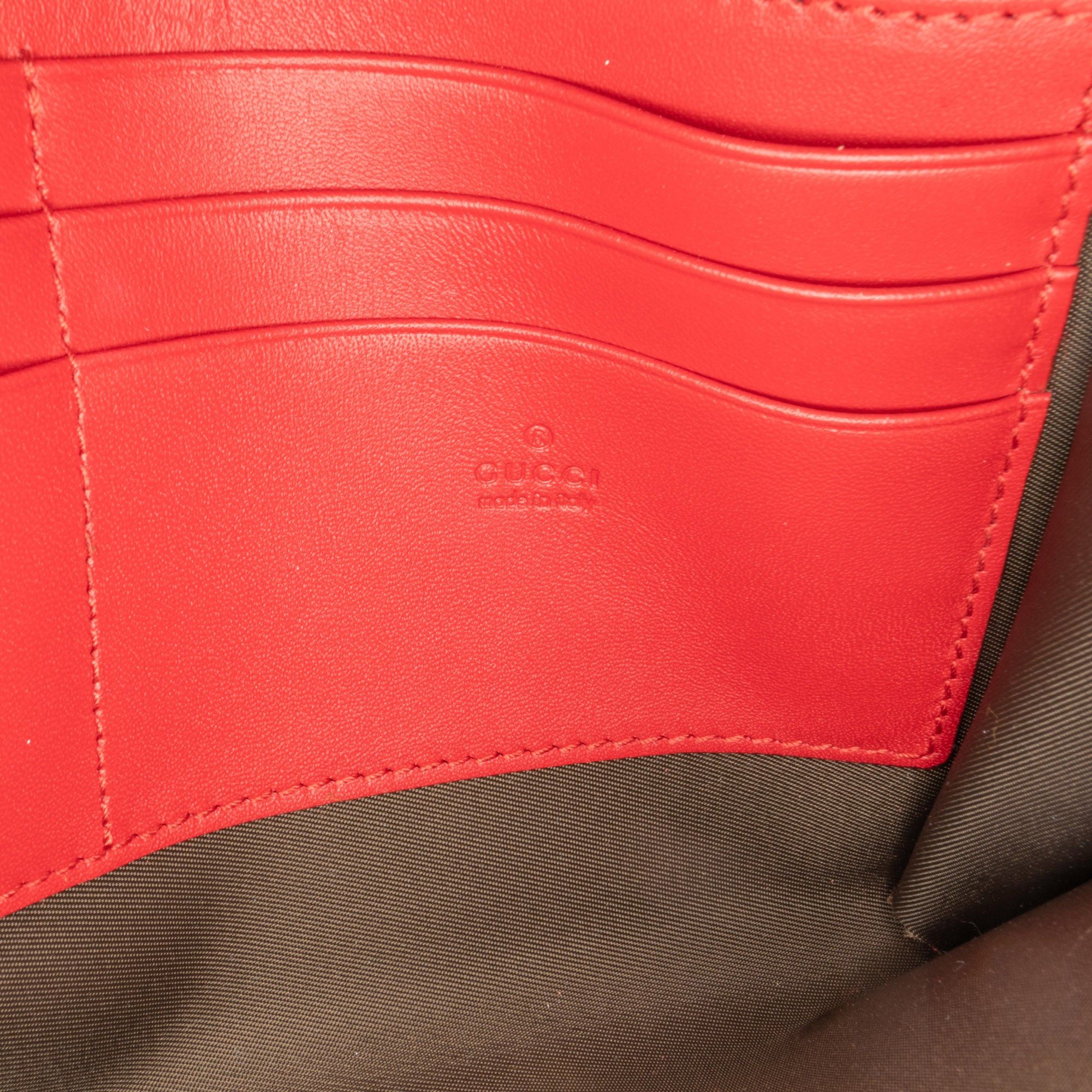 Gucci Gucci Leather Peony Pearly Wallet on Chain Red Size ONE SIZE - 5 Thumbnail
