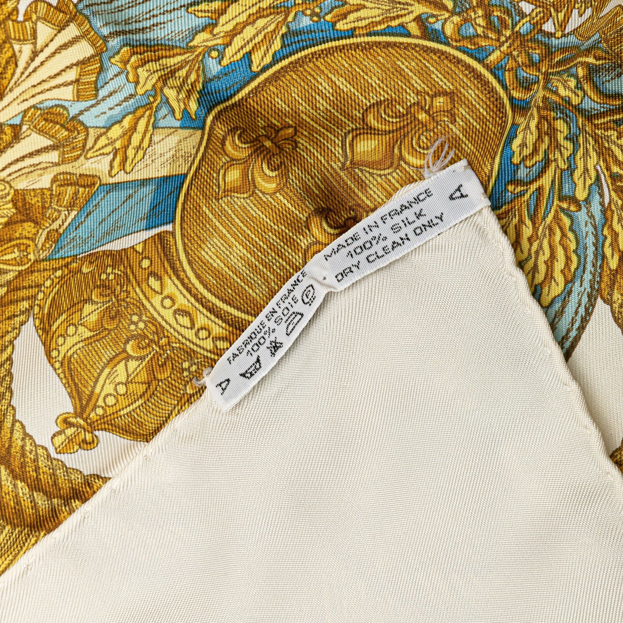 Hermes Hermès Poste et Cavalerie Silk Scarf White Size ONE SIZE - 3 Thumbnail
